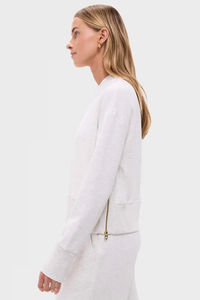 Ivory Marl Philippe Crop Sweatshirt - Image 3