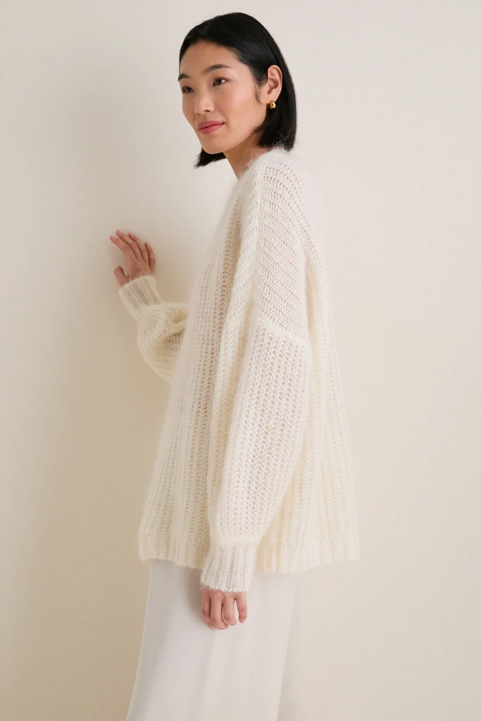 Ivory Mohair Francine Crewneck - Image 3