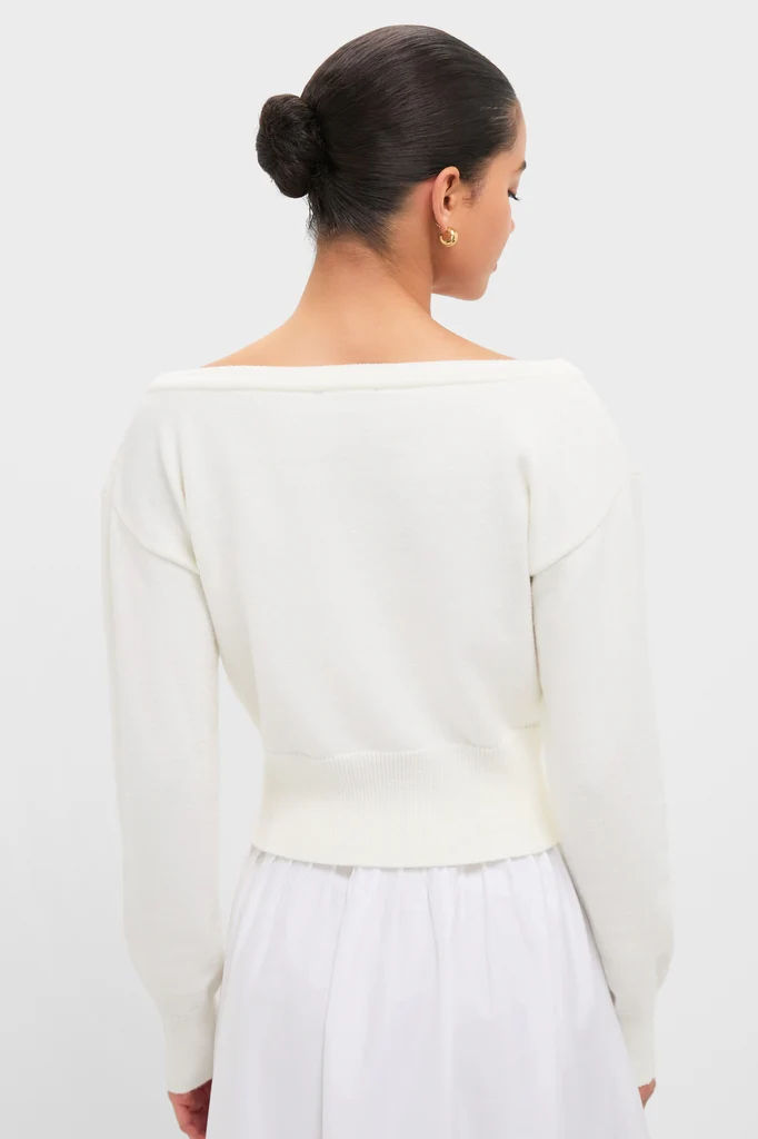Ivory Off the Shoulder Stevens Cardigan - Image 4