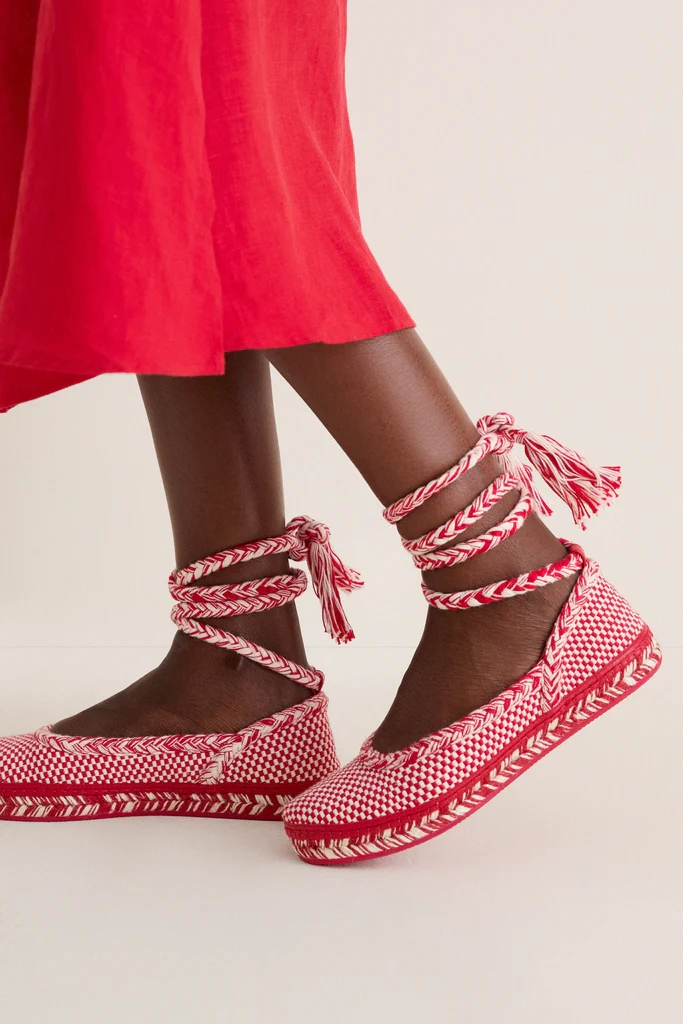 Ivory Red Magda Espadrille Flats - Image 2