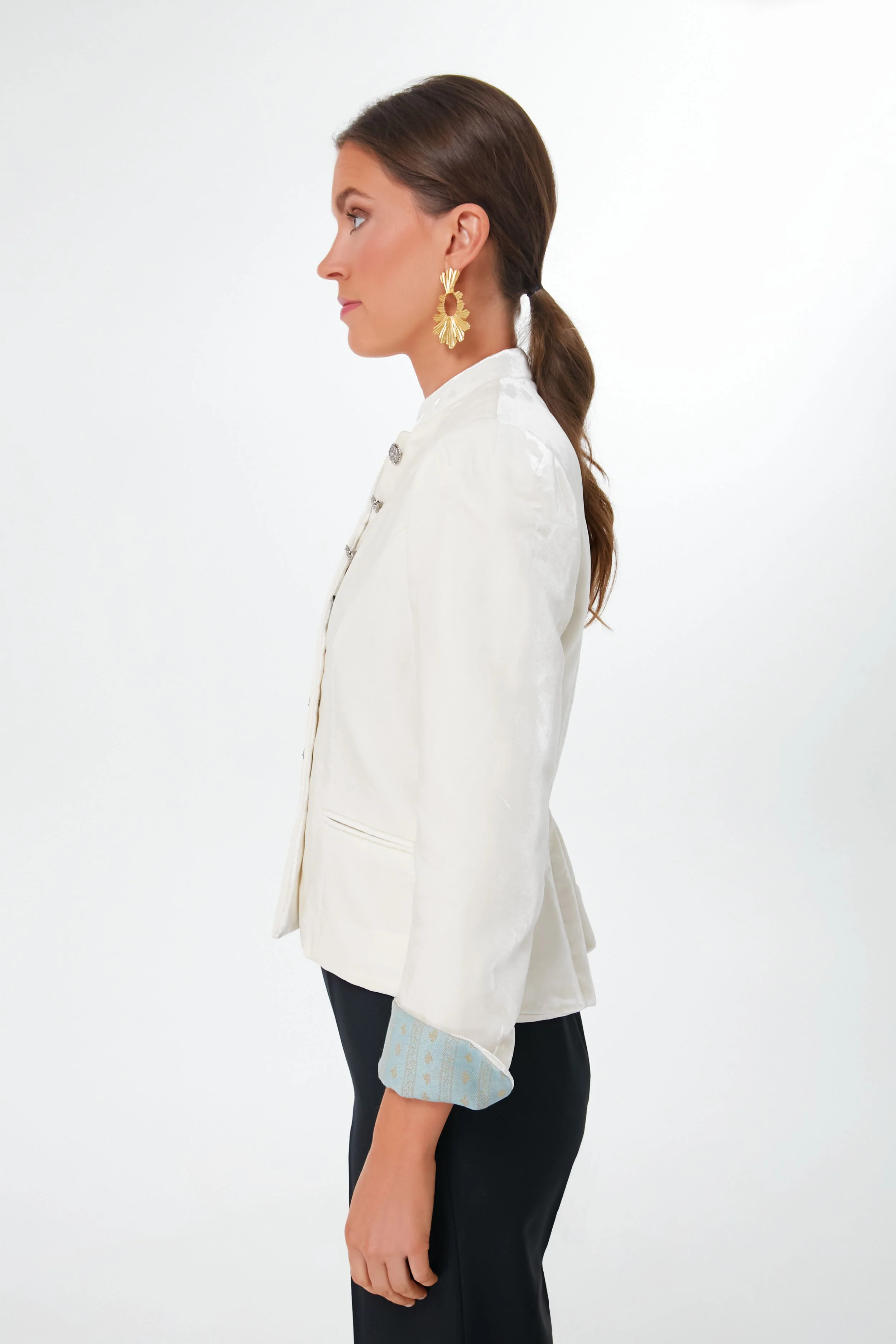 Ivory Velvet Annabelle Bride Jacket - Image 3