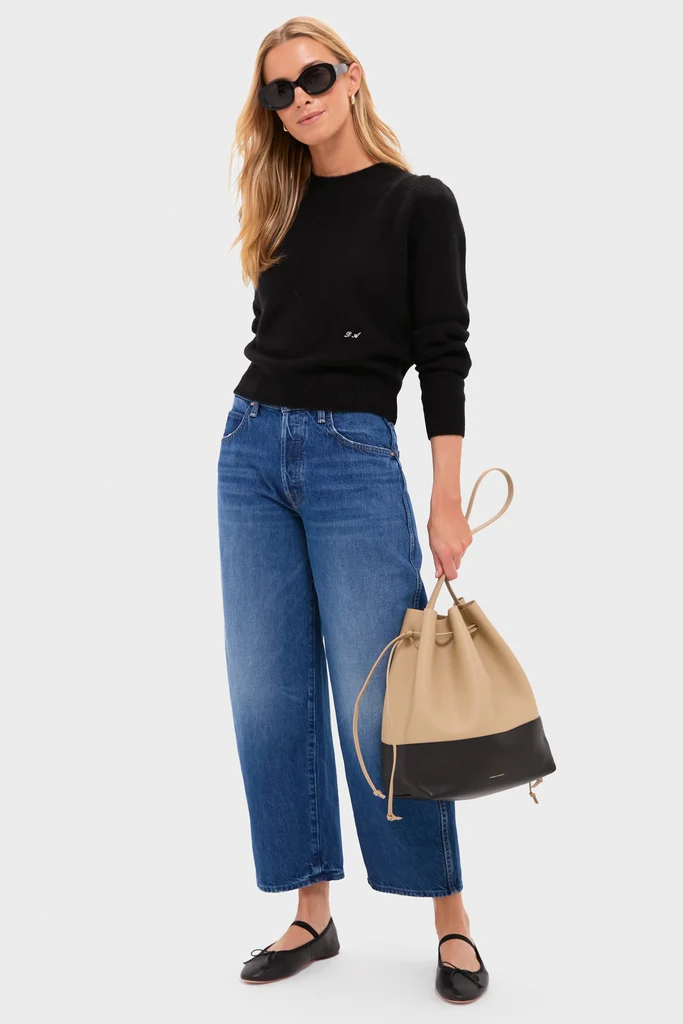 Khaki and Black Cabas Bucket - Image 3
