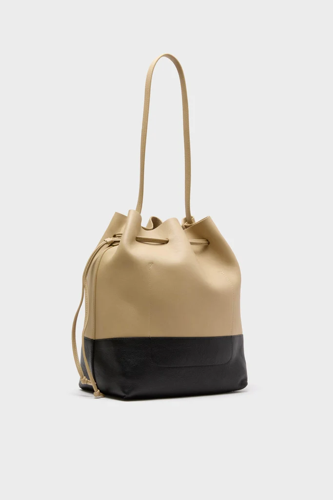 Khaki and Black Cabas Bucket - Image 4