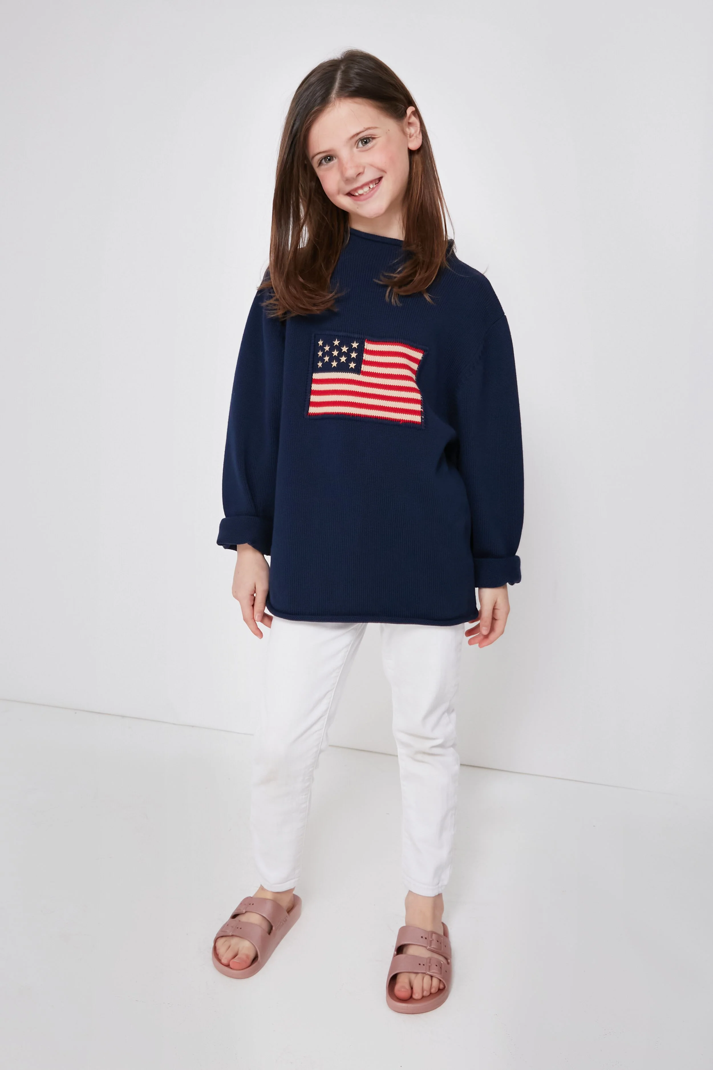 Kid's Navy Americana Sweater - Image 2