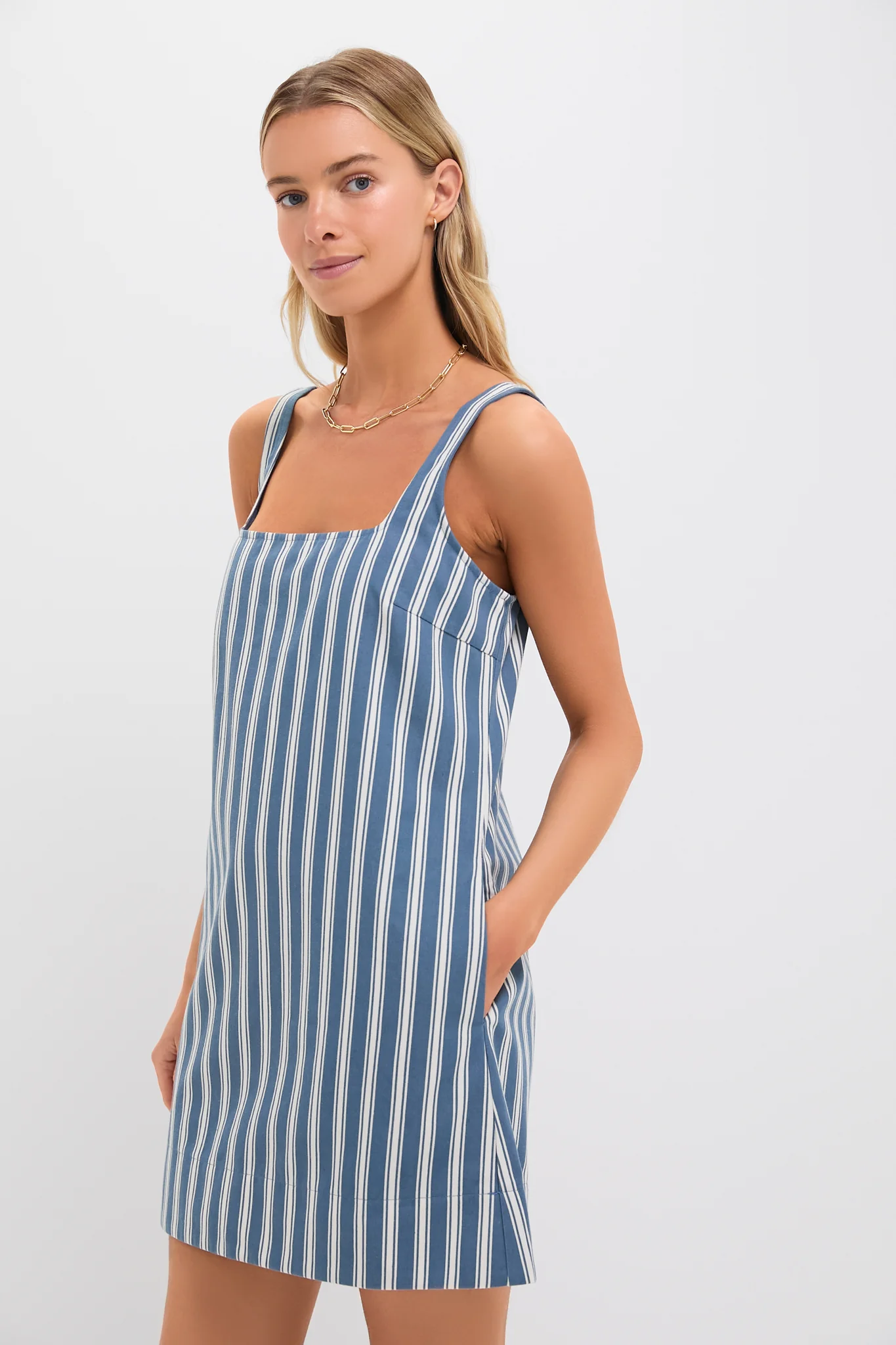 Lake Blue Stripe Cassie Dress - Image 3