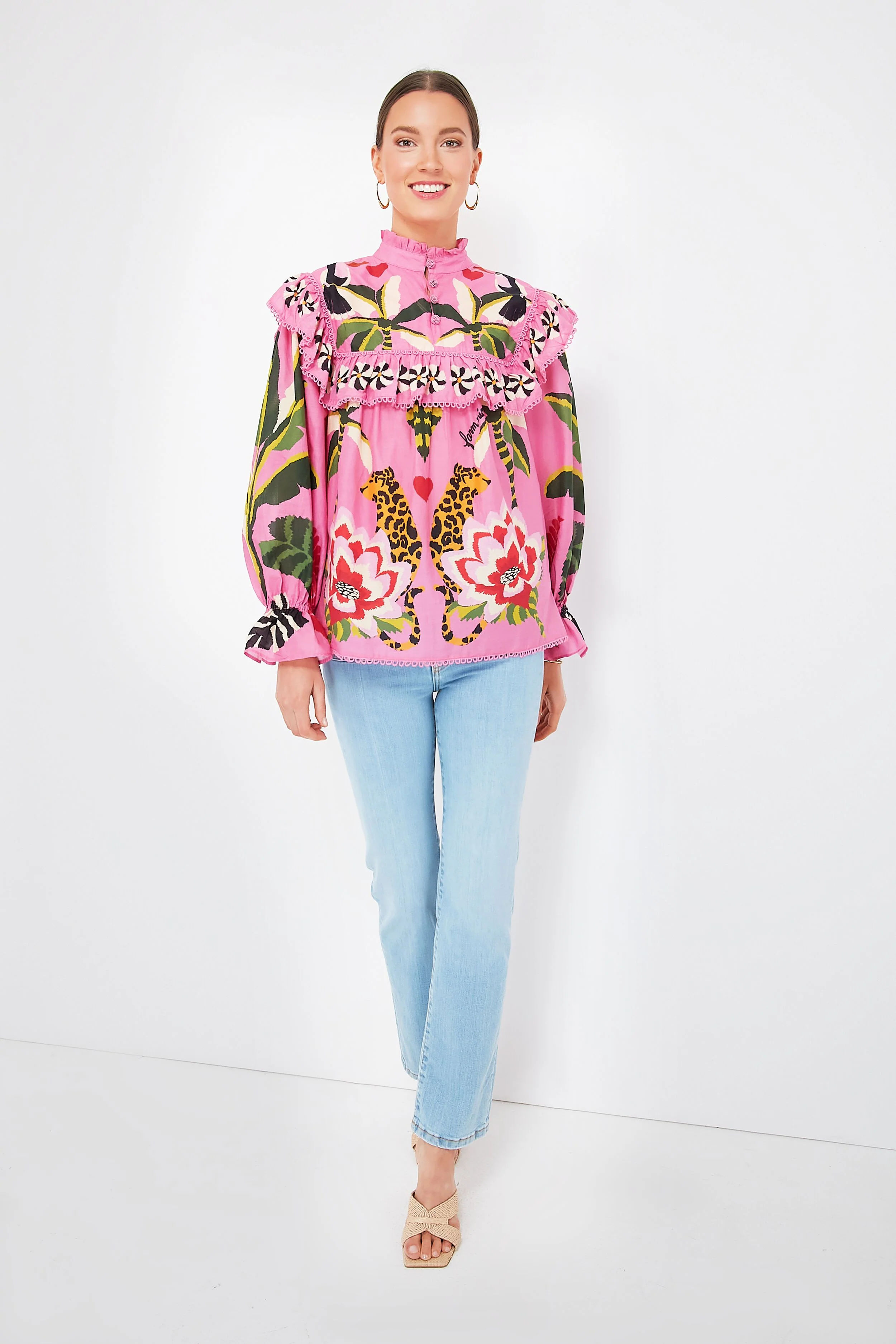 Leopard Forest Pink Blouse - Image 2