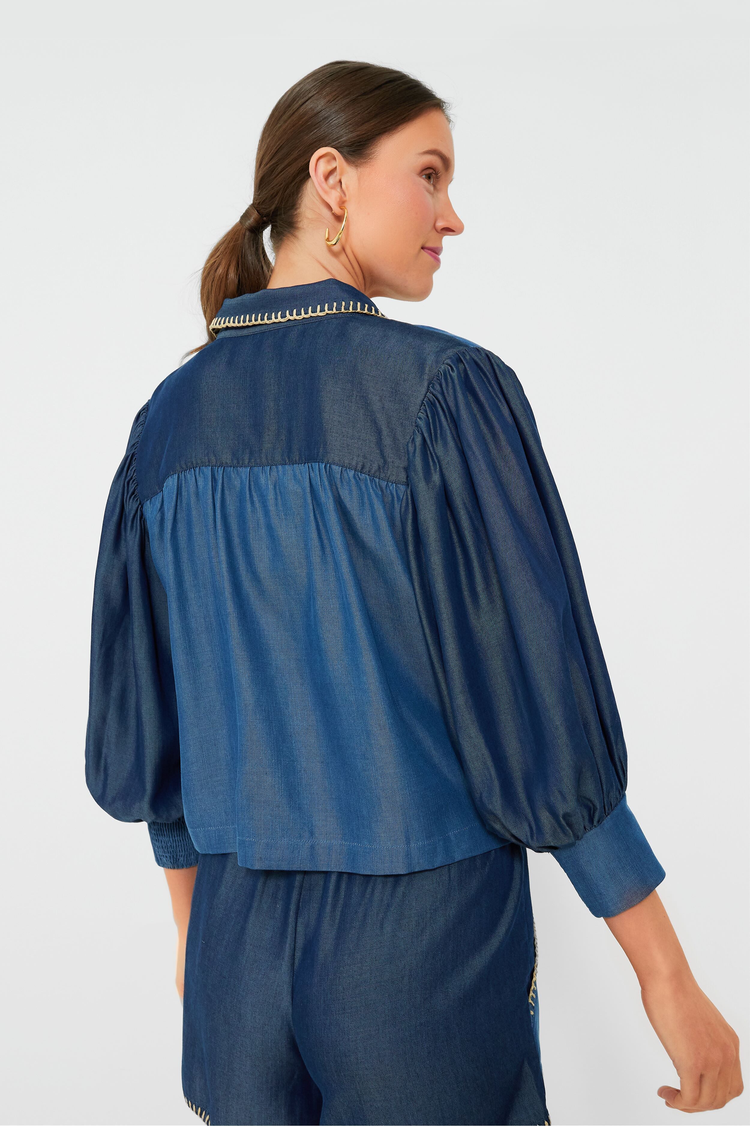 Light and Dark Blue Elisa Shirt - Image 4