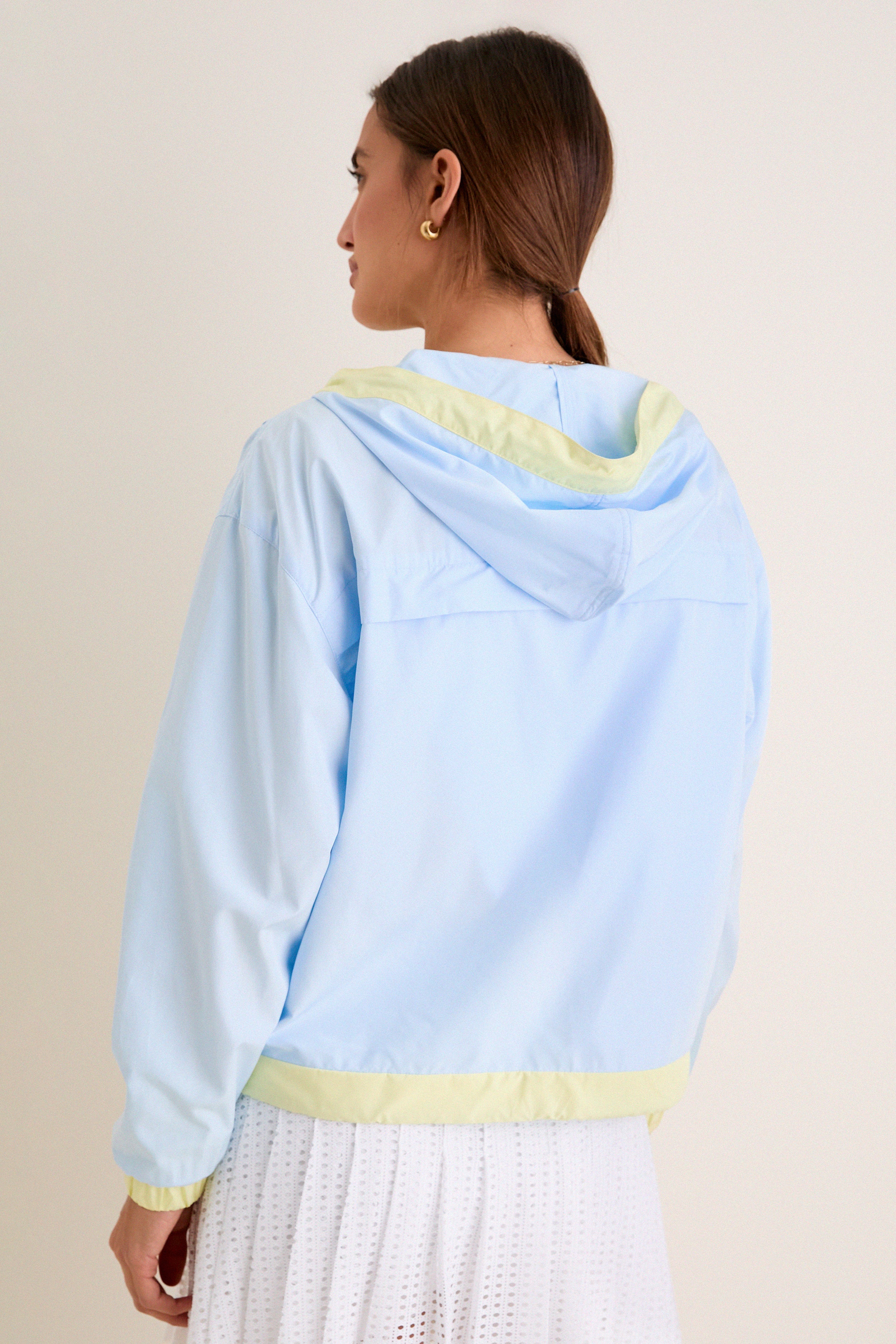 Light Blue Gailliot Packable Windbreaker - Image 5