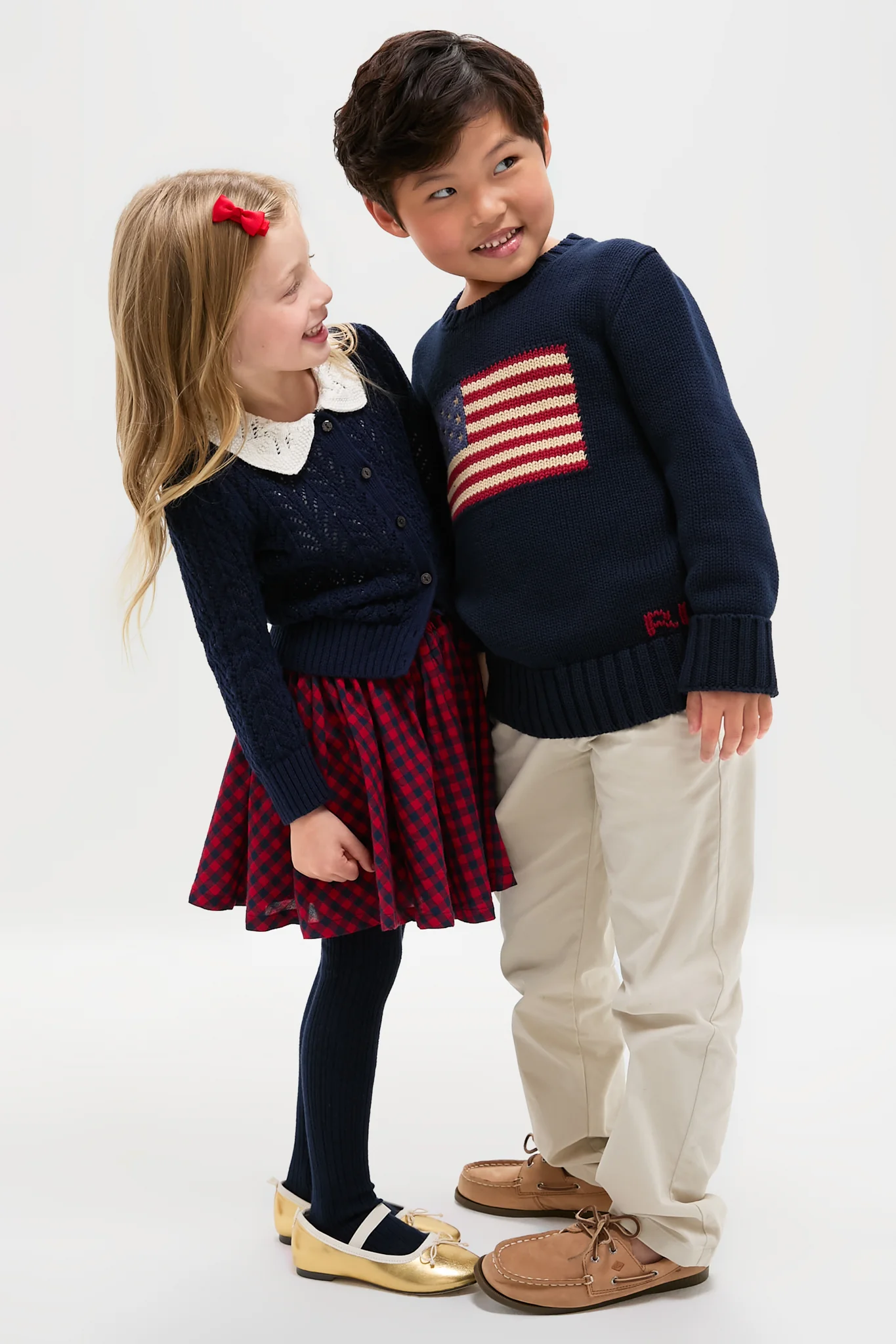 Girls Long-Sleeve Cotton Pointelle Collared Cardigan - Image 5