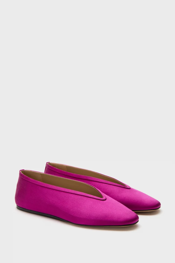 Magenta Satin Luna Slippers - Image 4