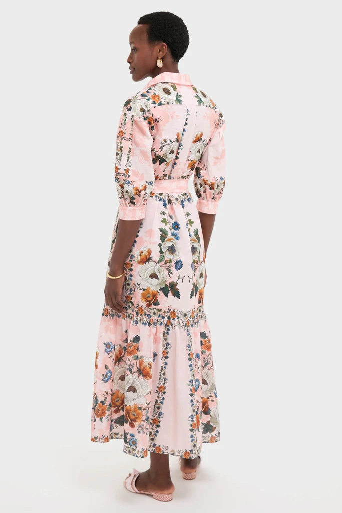 Magical Blossom Pink Bianca Linen Maxi Dress - Image 4
