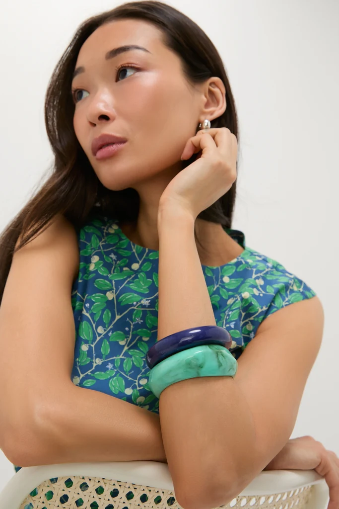 Malachite and Lapis Rita Bangle Set - Image 2