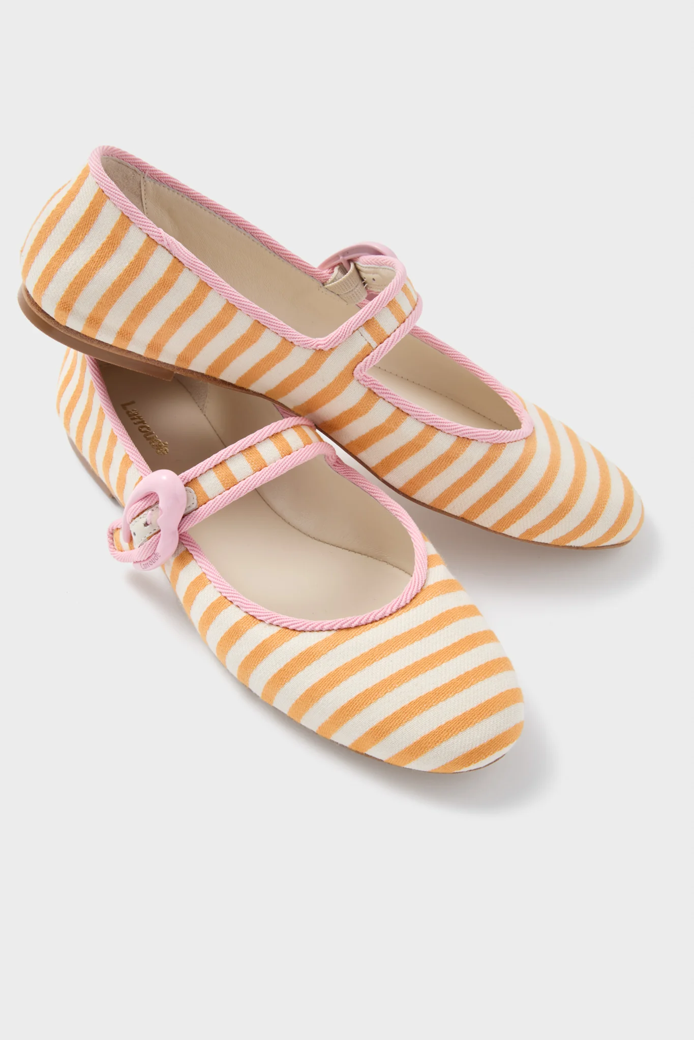 Marigold and Natural Striped Verona Ballet Flats - Image 5