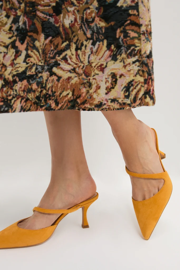 Marigold Suede Mimi Heels - Image 2