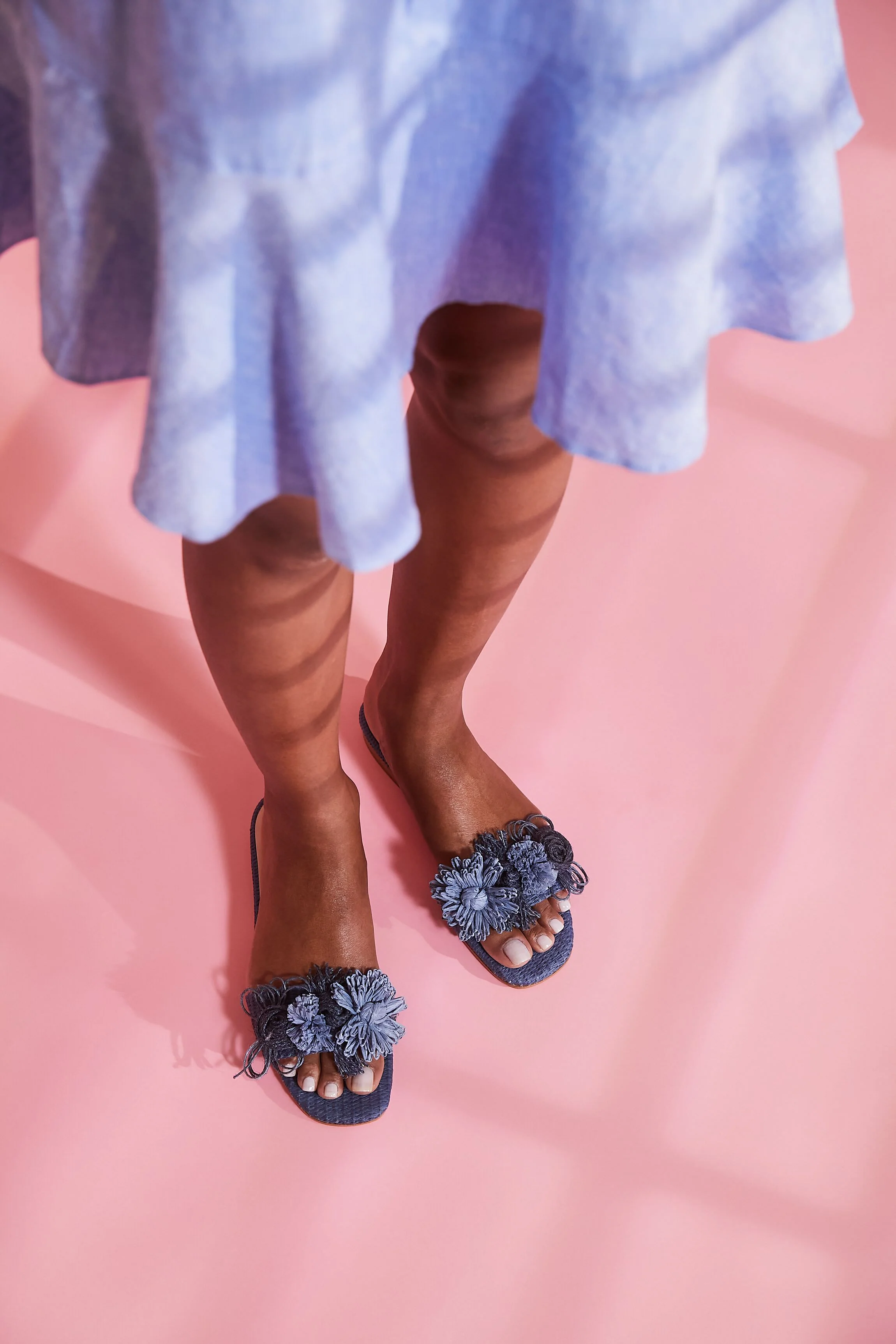 Marine Raffia Nicola Sandals - Image 2