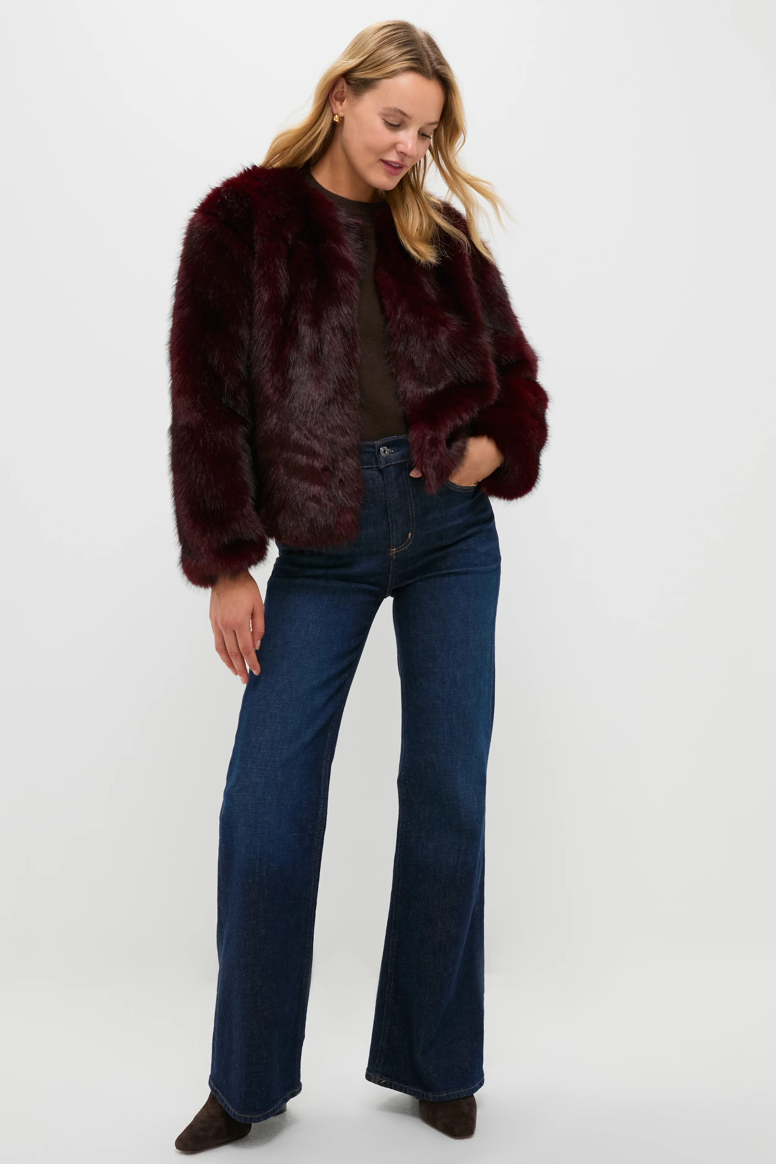 Merlot Faux Fur Bruno Jacket - Image 7