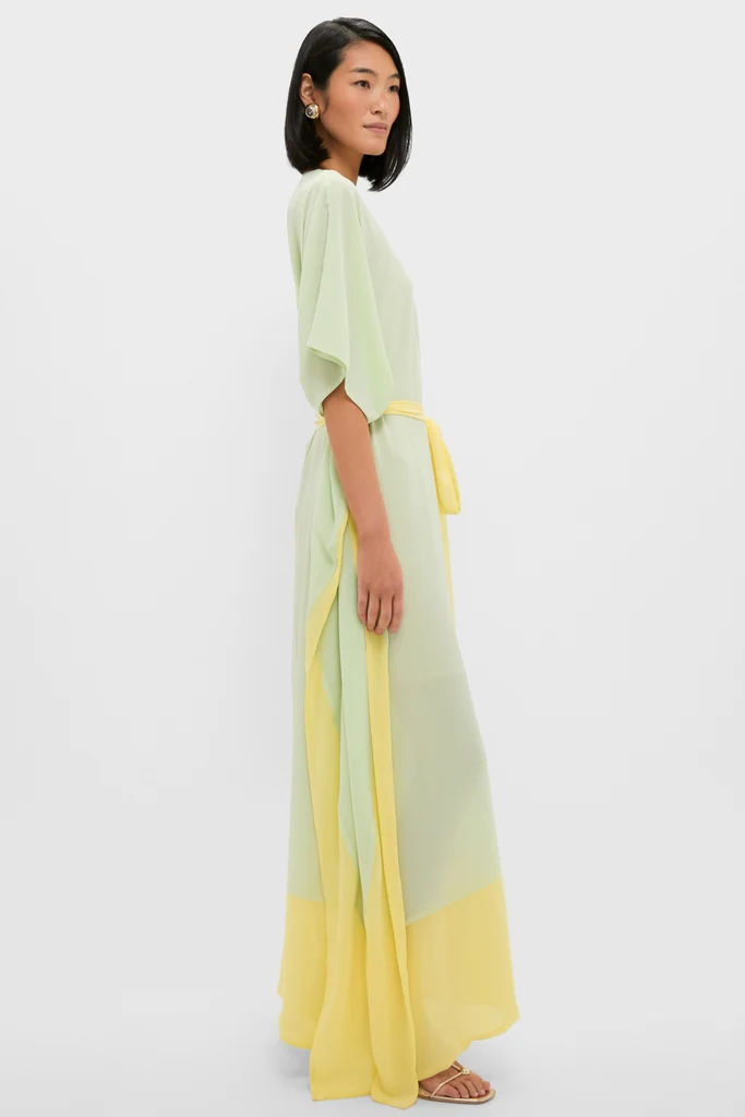 Mint Chiffon Rainier Caftan Gown - Image 4