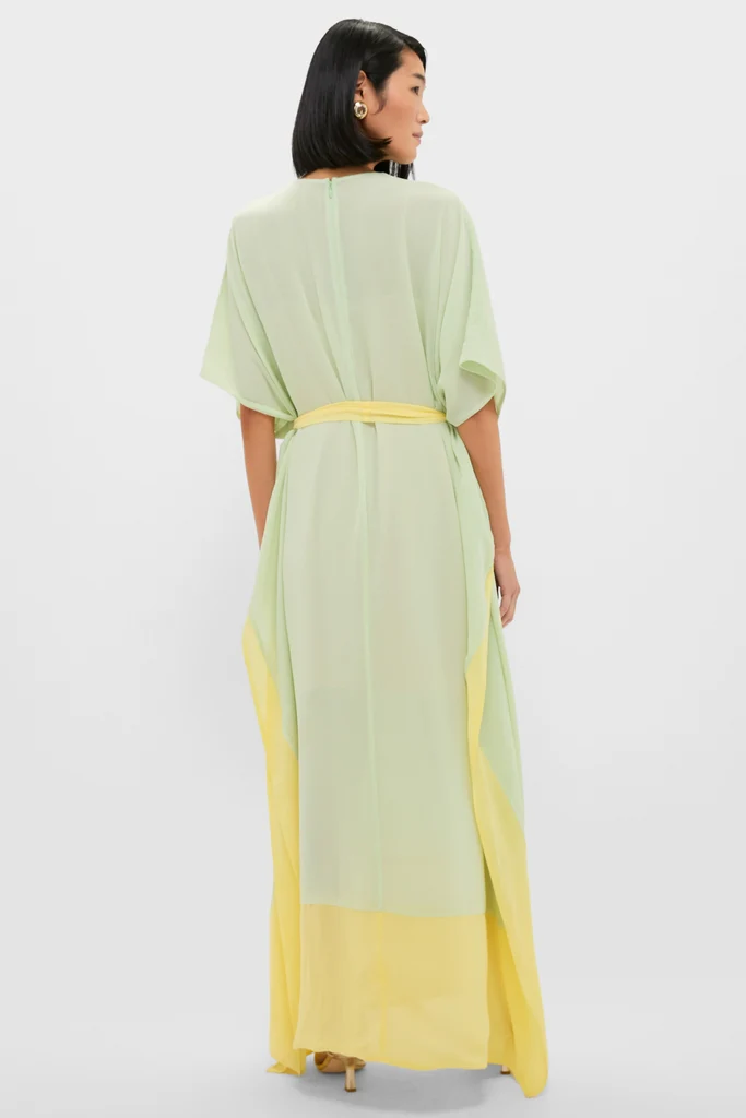 Mint Chiffon Rainier Caftan Gown - Image 5