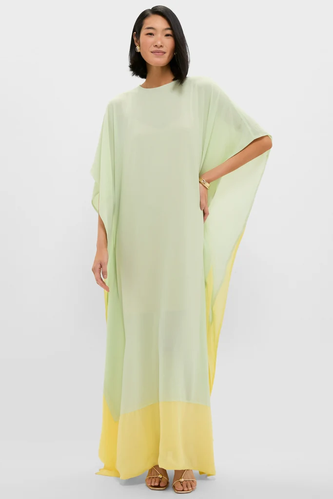Mint Chiffon Rainier Caftan Gown - Image 7