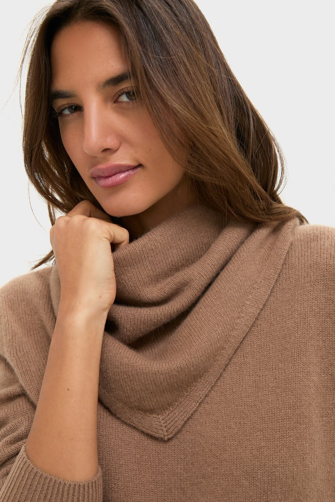 Mocha Cashmere Triangle Scarf - Image 5