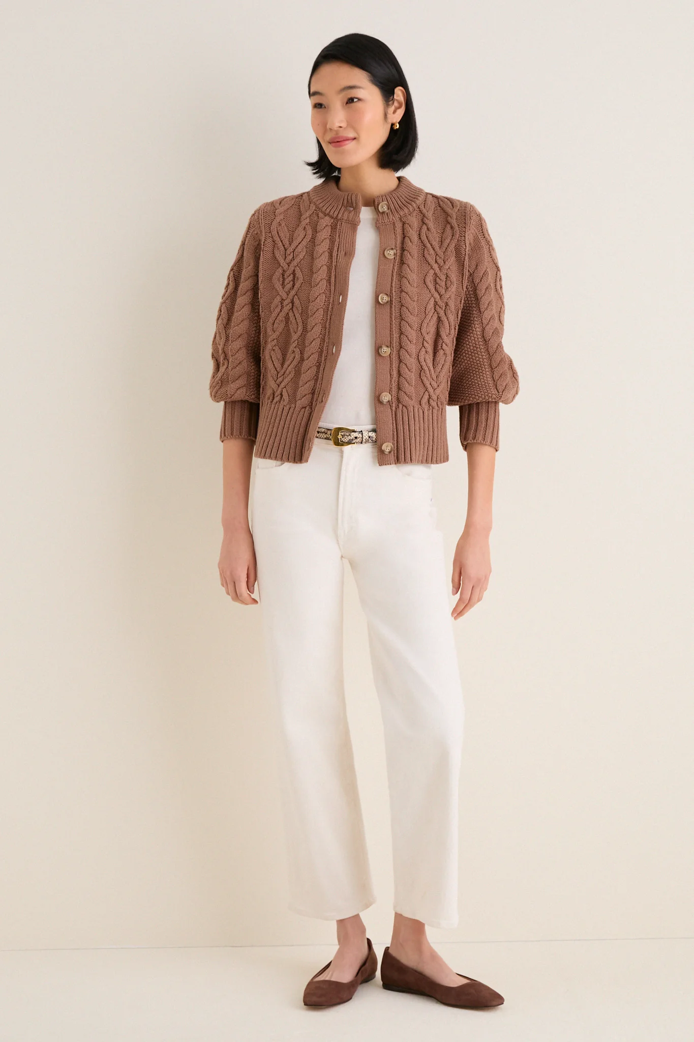 Mocha Cotton Colette Cardigan - Image 6
