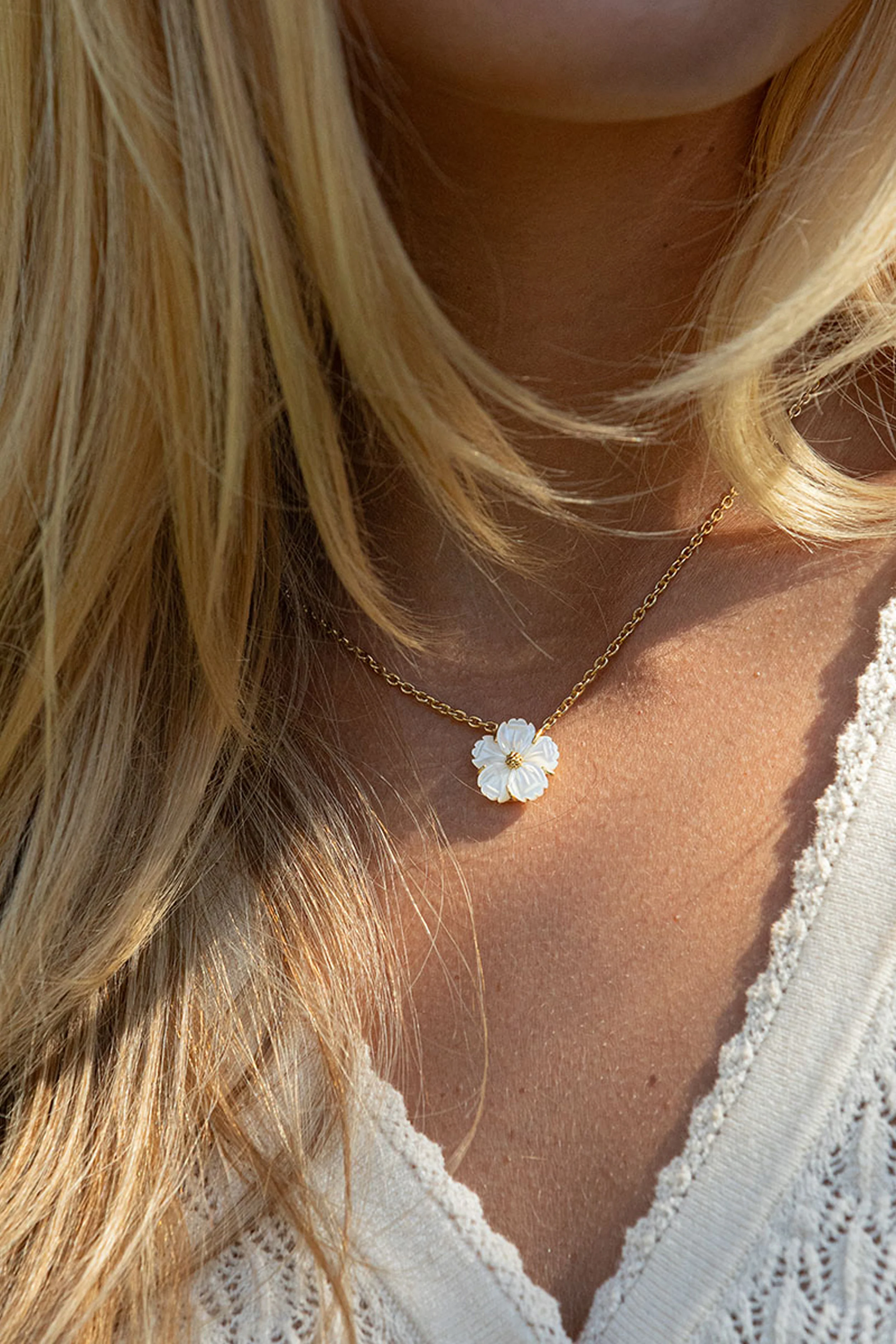 Mother of Pearl Meadow Garden Petite Station Necklace - Image 2