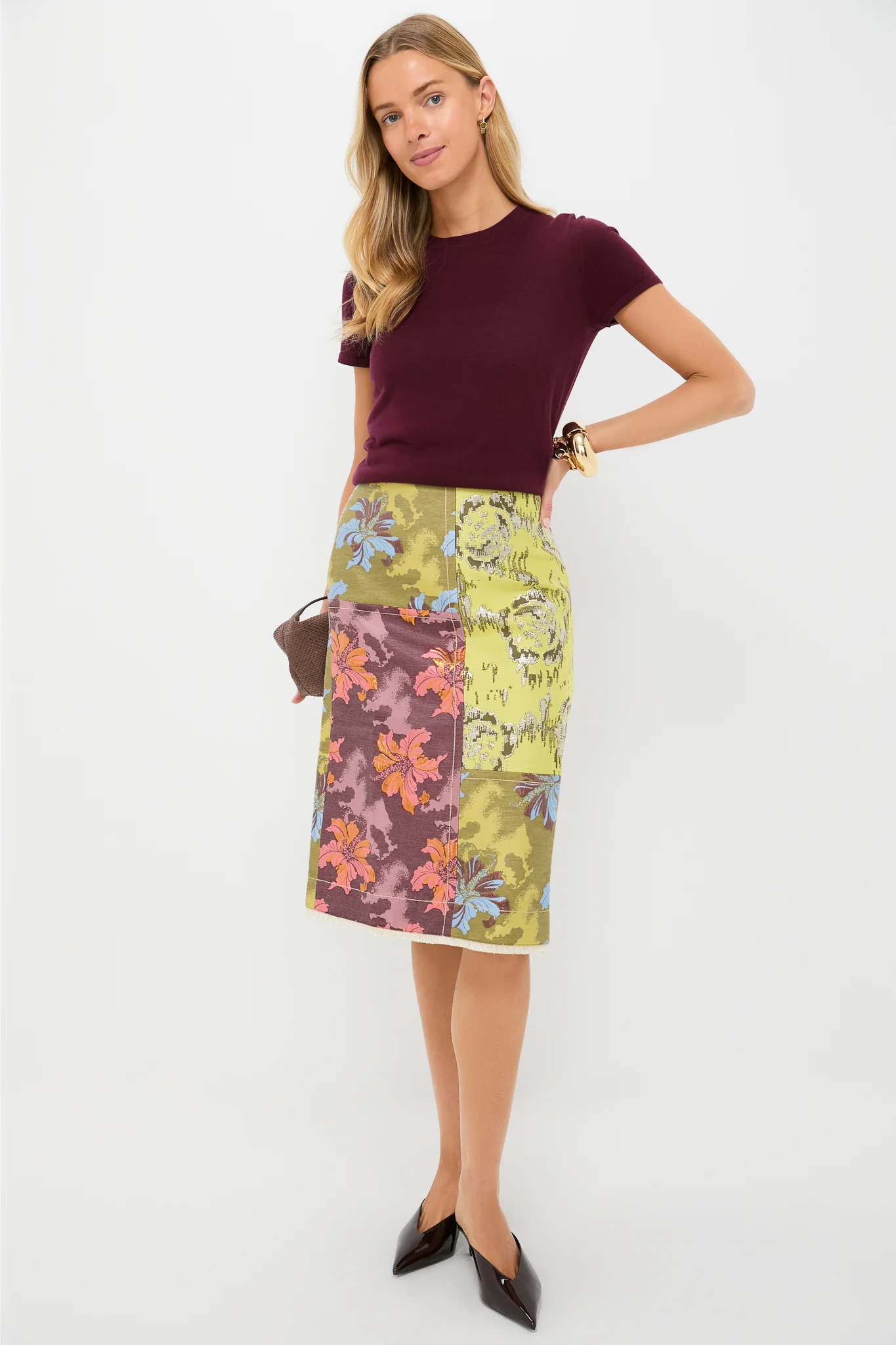Multi Adriana Jacquard Midi Skirt - Image 2
