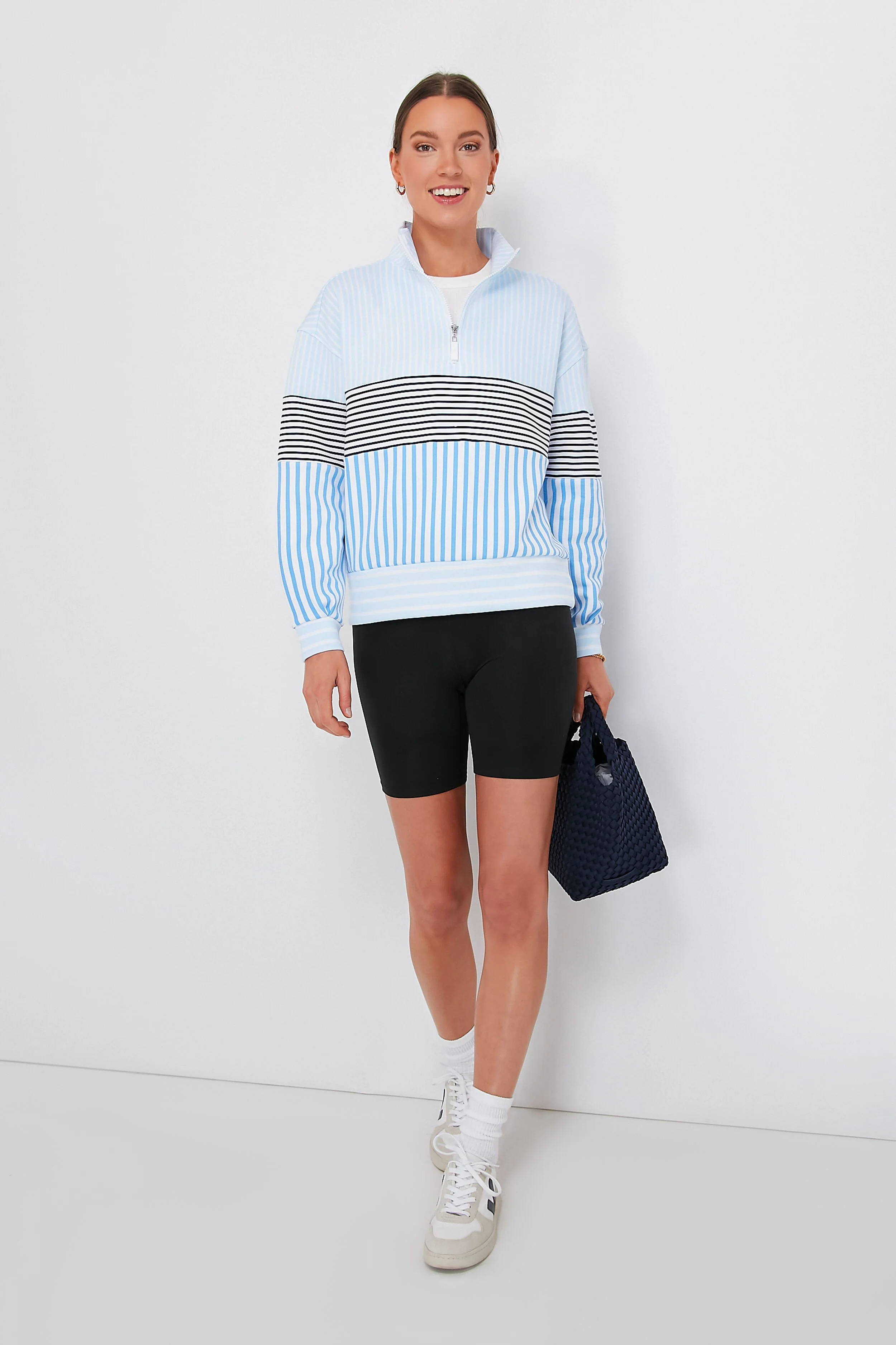 Multi Blue Varsity Quarter Zip - Image 2