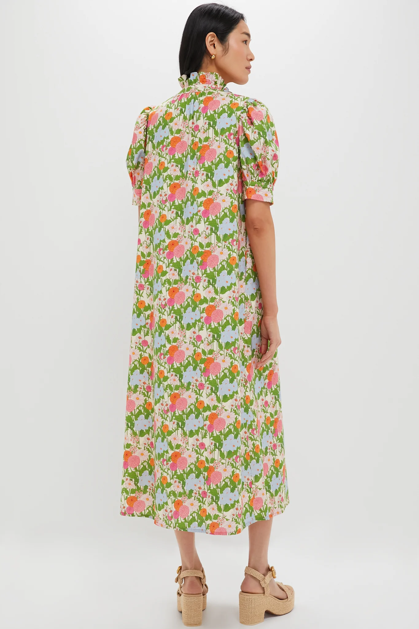Multi Green Begonia Floral Louisa Maxi Dress - Image 4