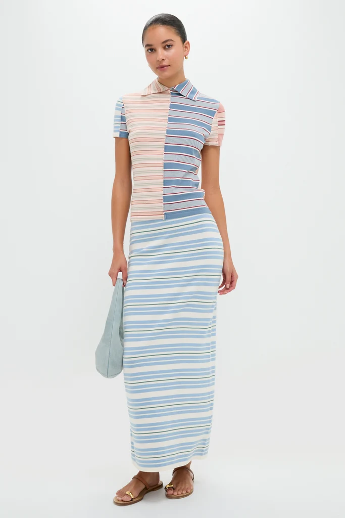 Multicolor Stripe Midi Skirt - Image 2