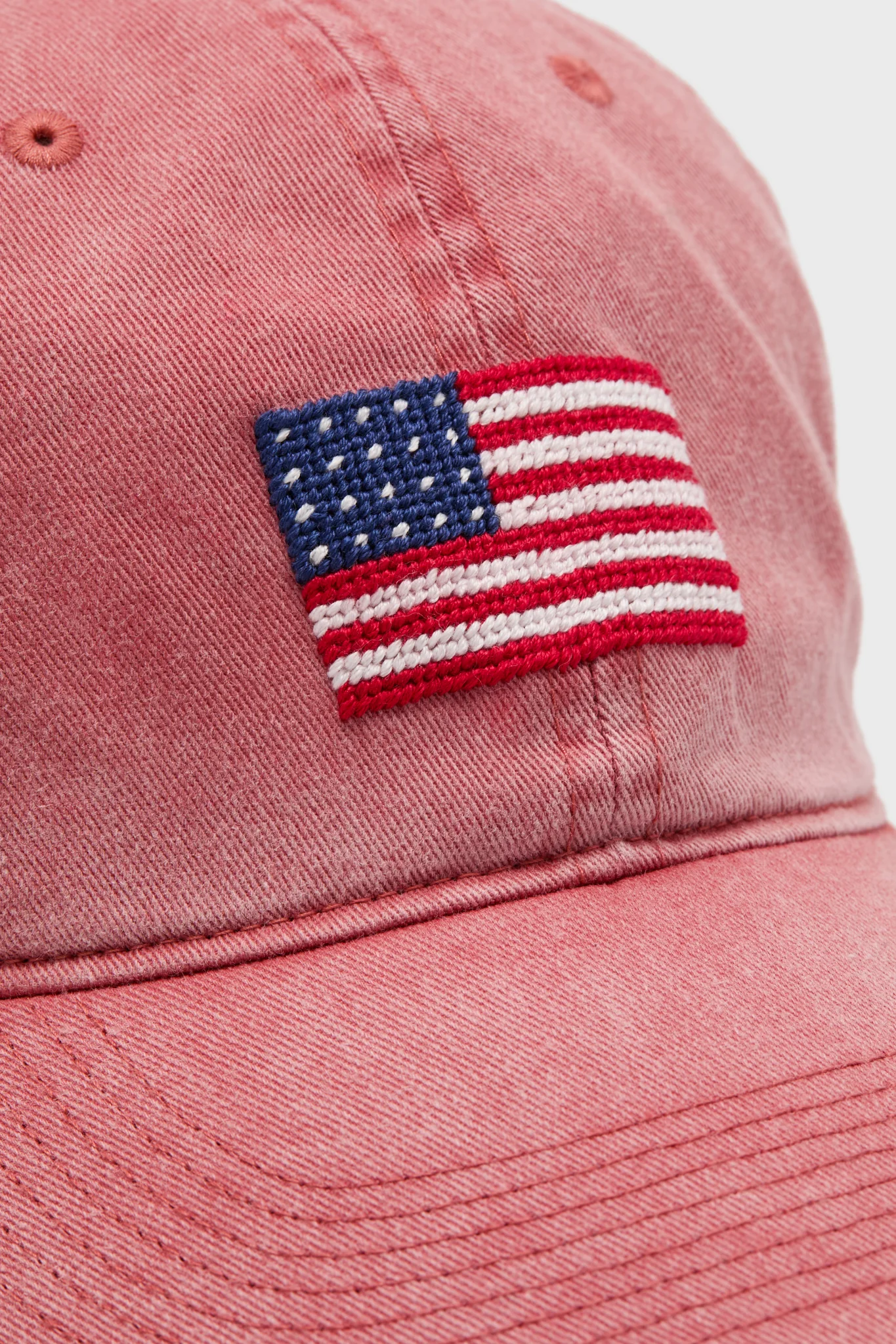 Nantucket Red American Flag Needlepoint Hat - Image 4