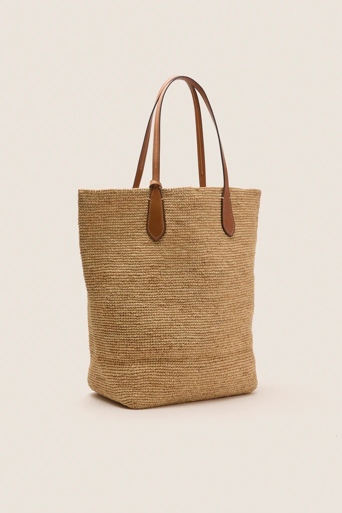 Natural Cuoio Raffia Tote - Image 5