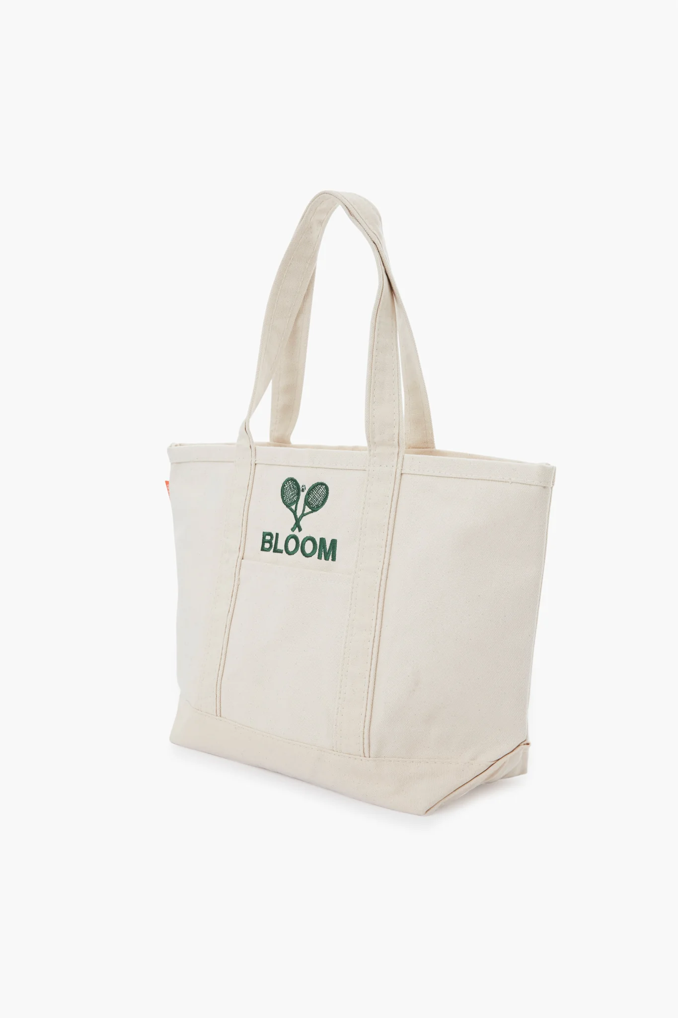 Natural Embroidered Tennis Racket Boat Tote - Image 2