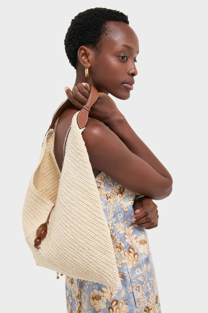 Natural Fique Large Origami Shoulder Bag - Image 2