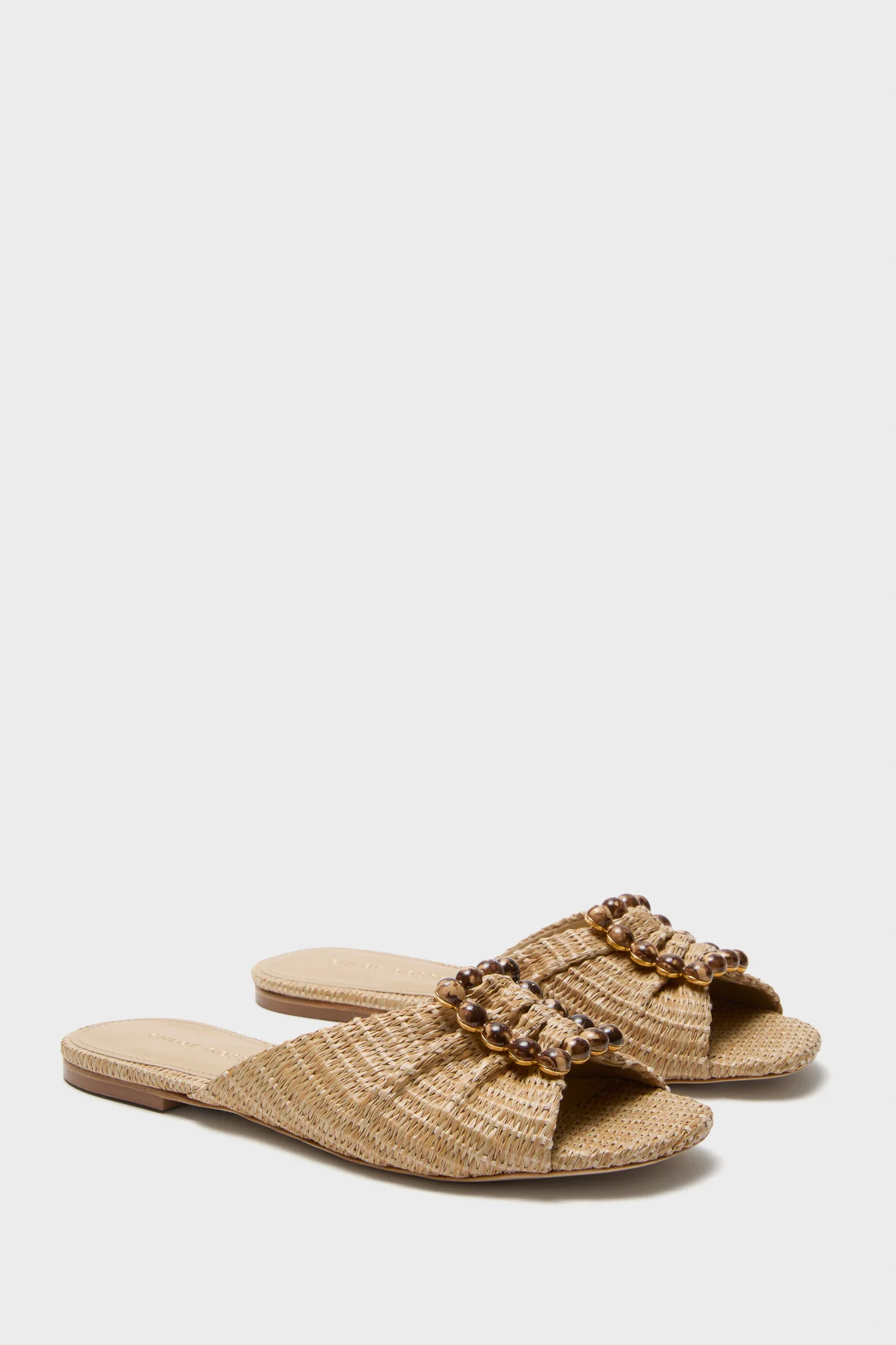 Larroude x Chloe Gosselin Natural Raffia Nova Flat Sandals - Image 4