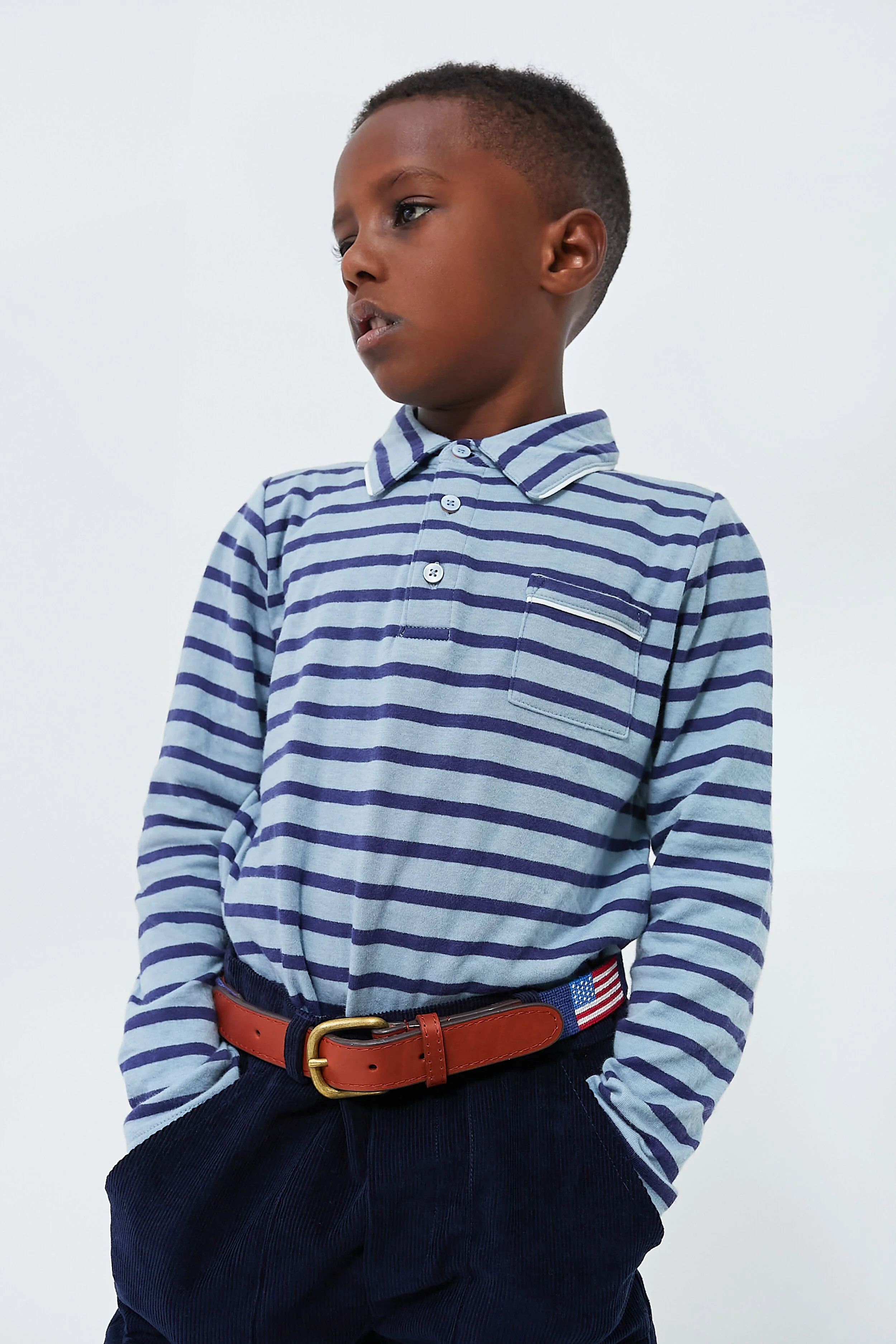 Navy American Flag Needlepoint Childrens Belt - Image 2