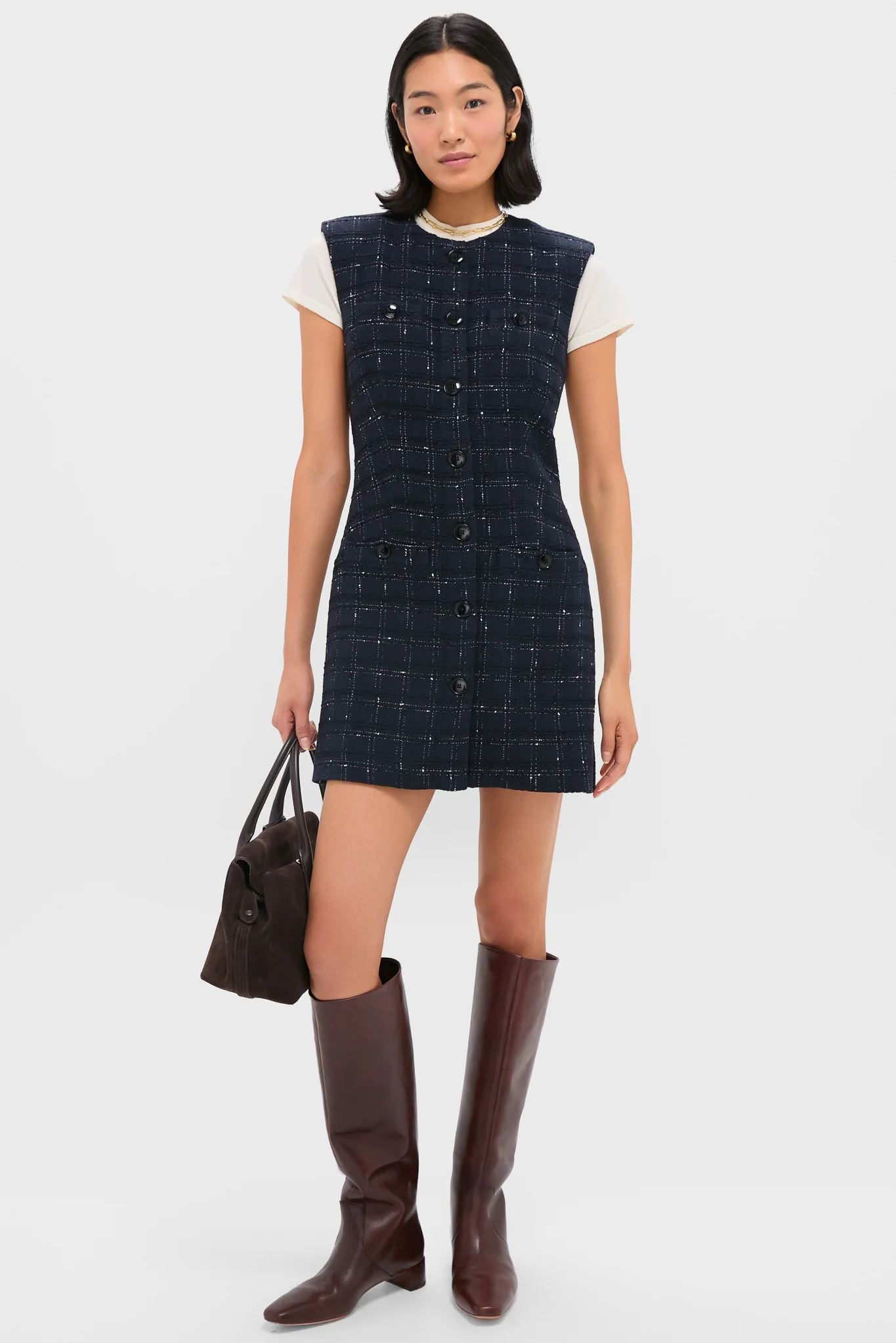 Navy and Off White Tamara Dress - Image 2