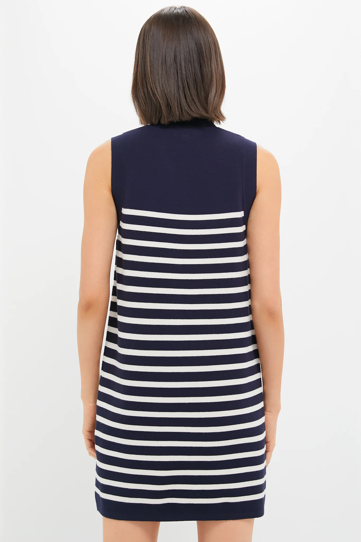Navy and White Stripe Knit Marie Dress - Image 4