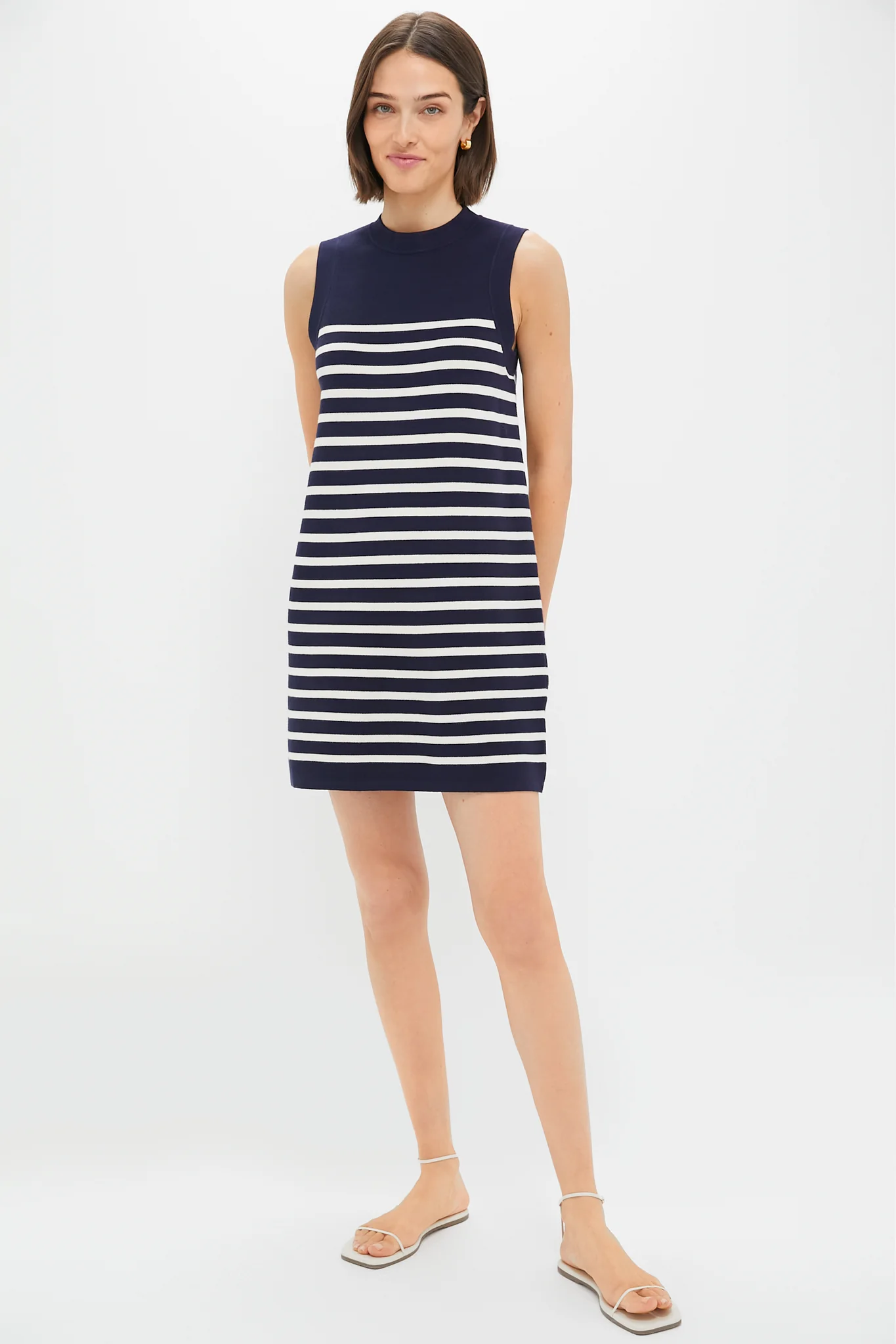 Navy and White Stripe Knit Marie Dress - Image 6