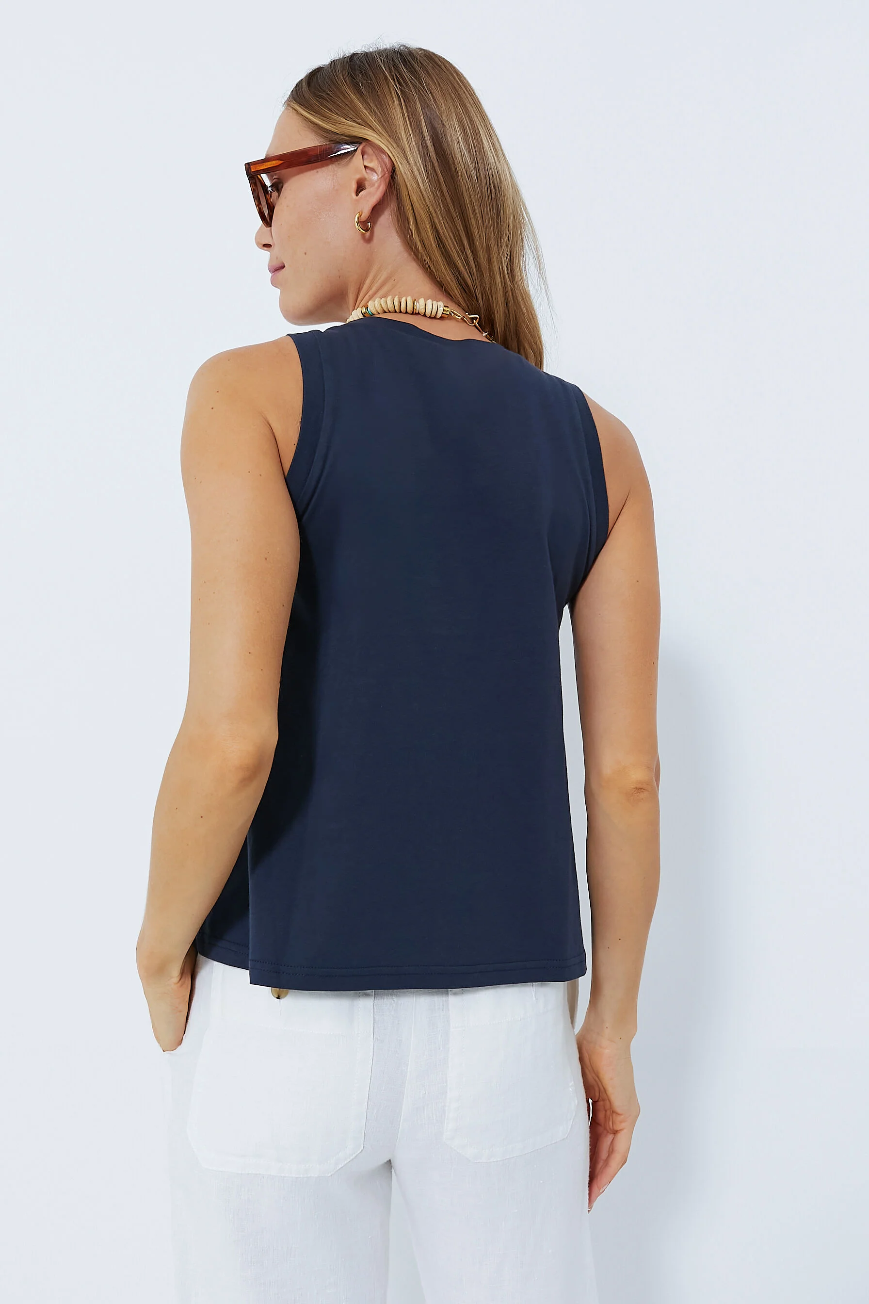 Navy Anthos Cotton Tank - Image 4