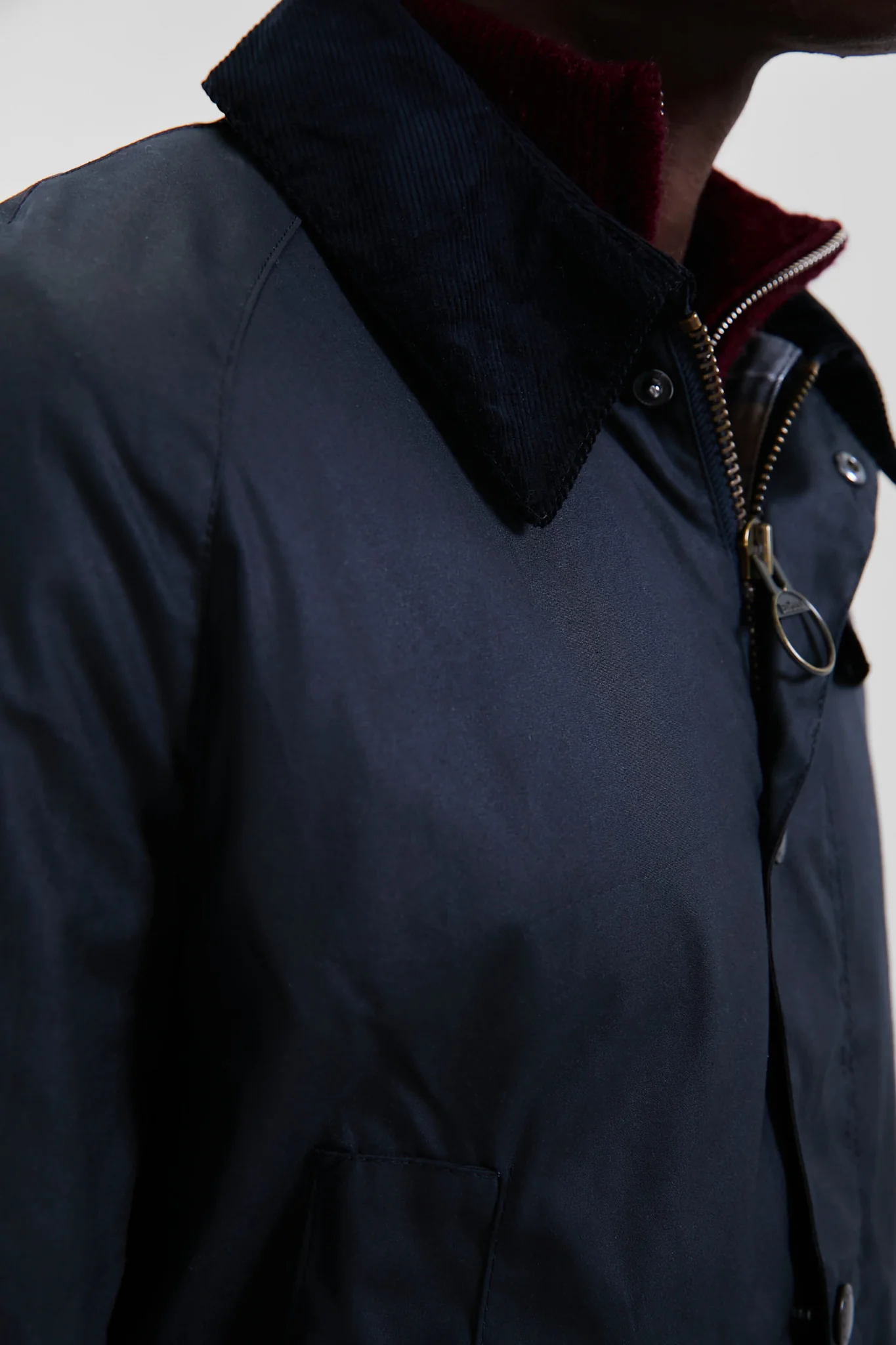 Navy Ashby Wax Jacket - Image 5