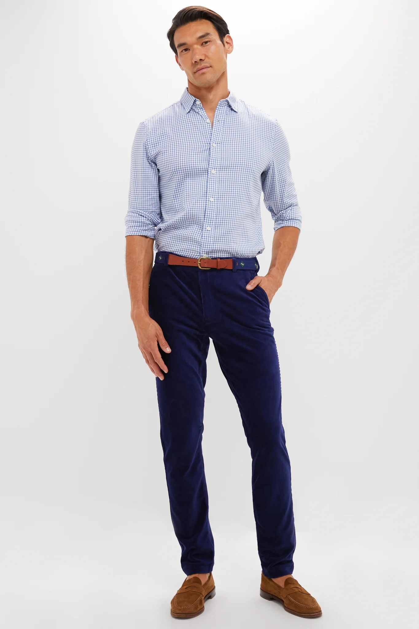 Navy Collins Corduroy Pull-on Trouser (34" Inseam) - Image 6