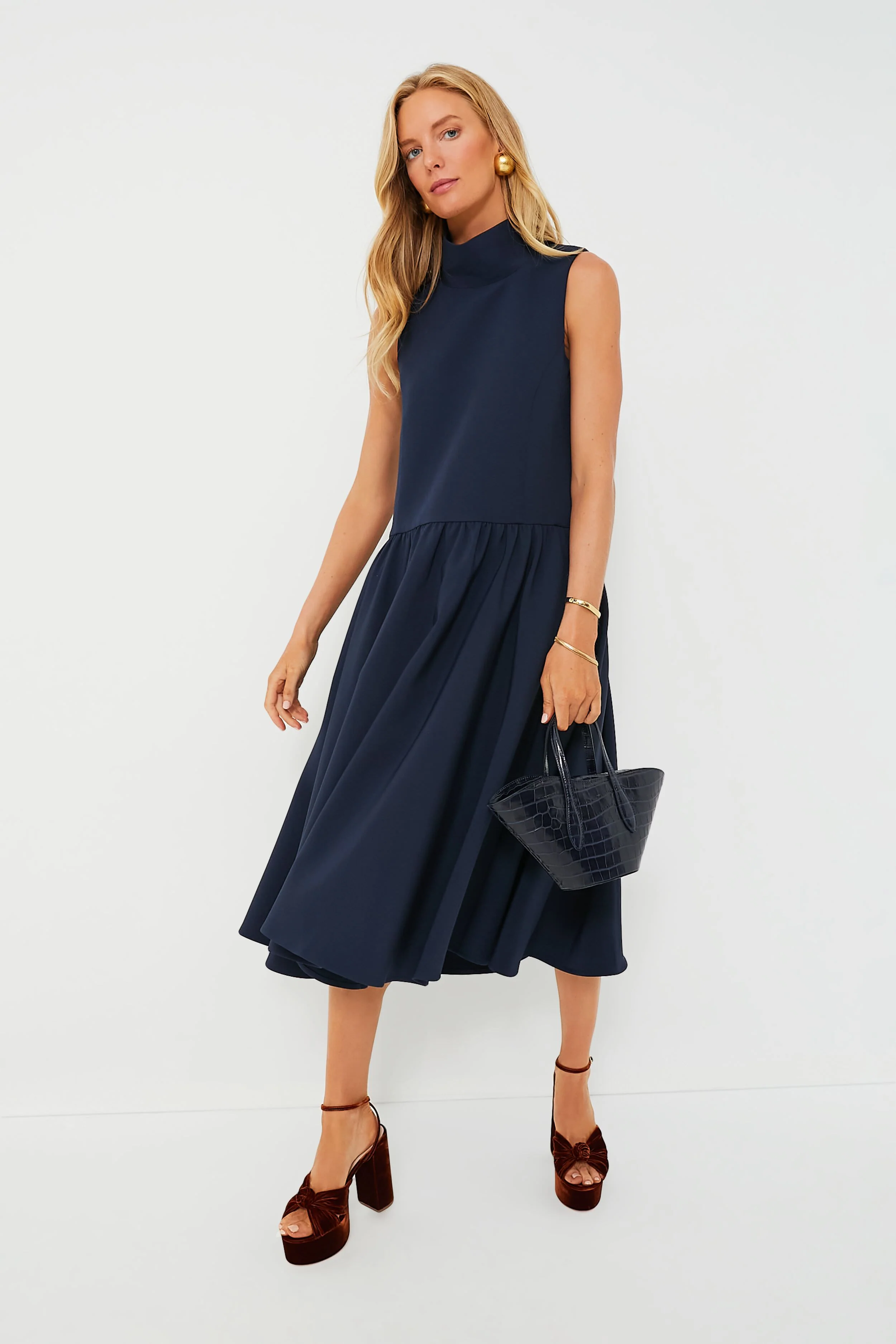 Navy Croc Open Tulip Micro Tote - Image 2