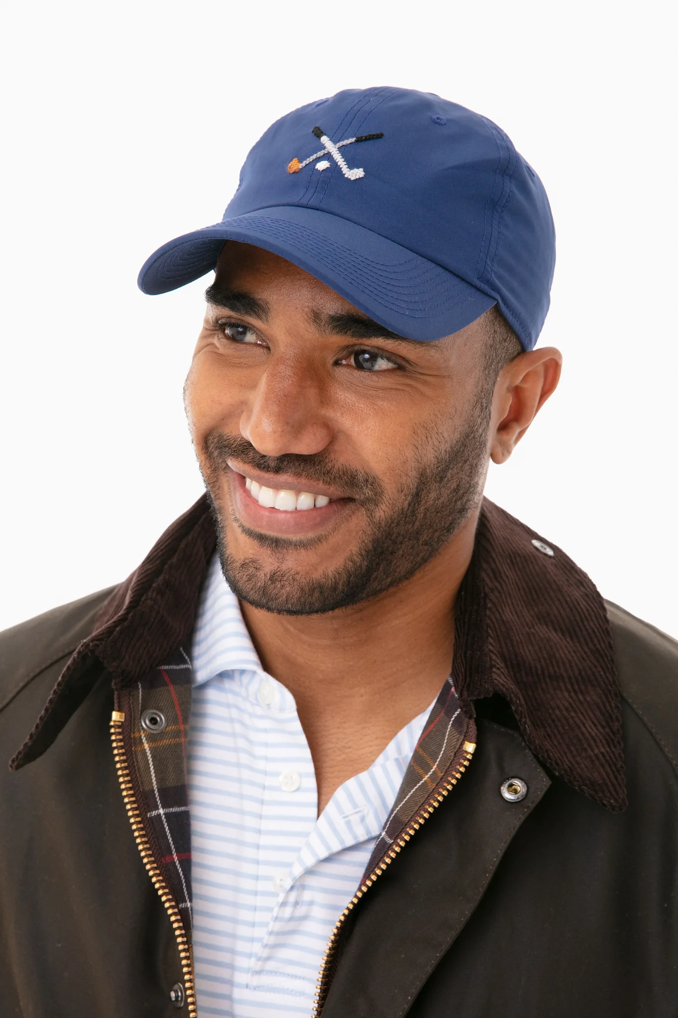 Navy Crossed Clubs Performance Needlepoint Hat - Image 2