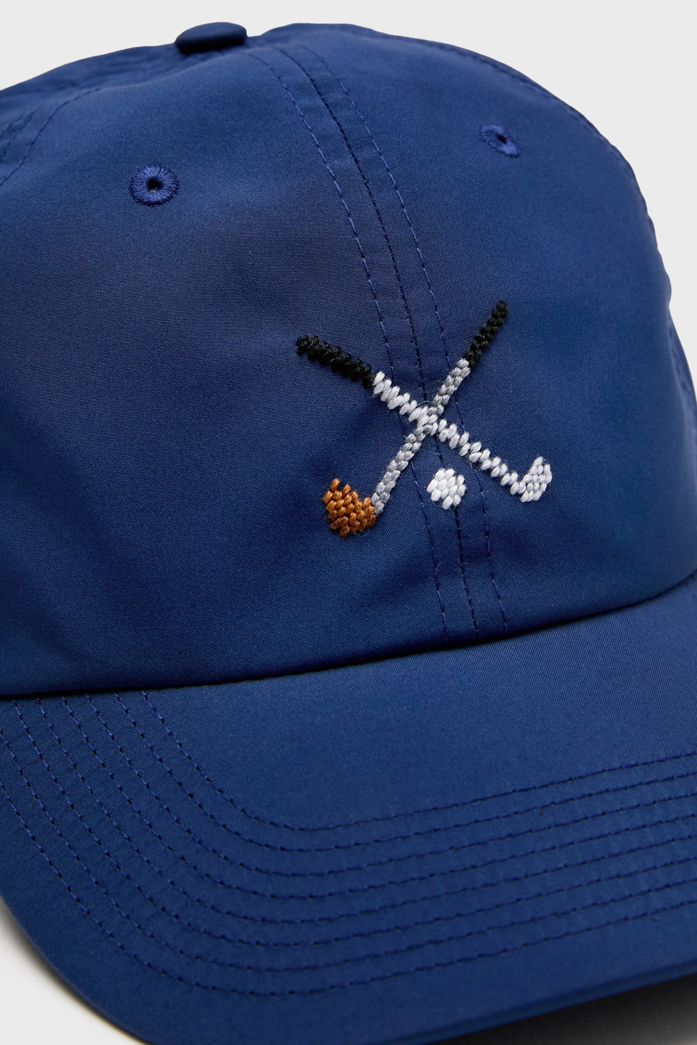 Navy Crossed Clubs Performance Needlepoint Hat - Image 6