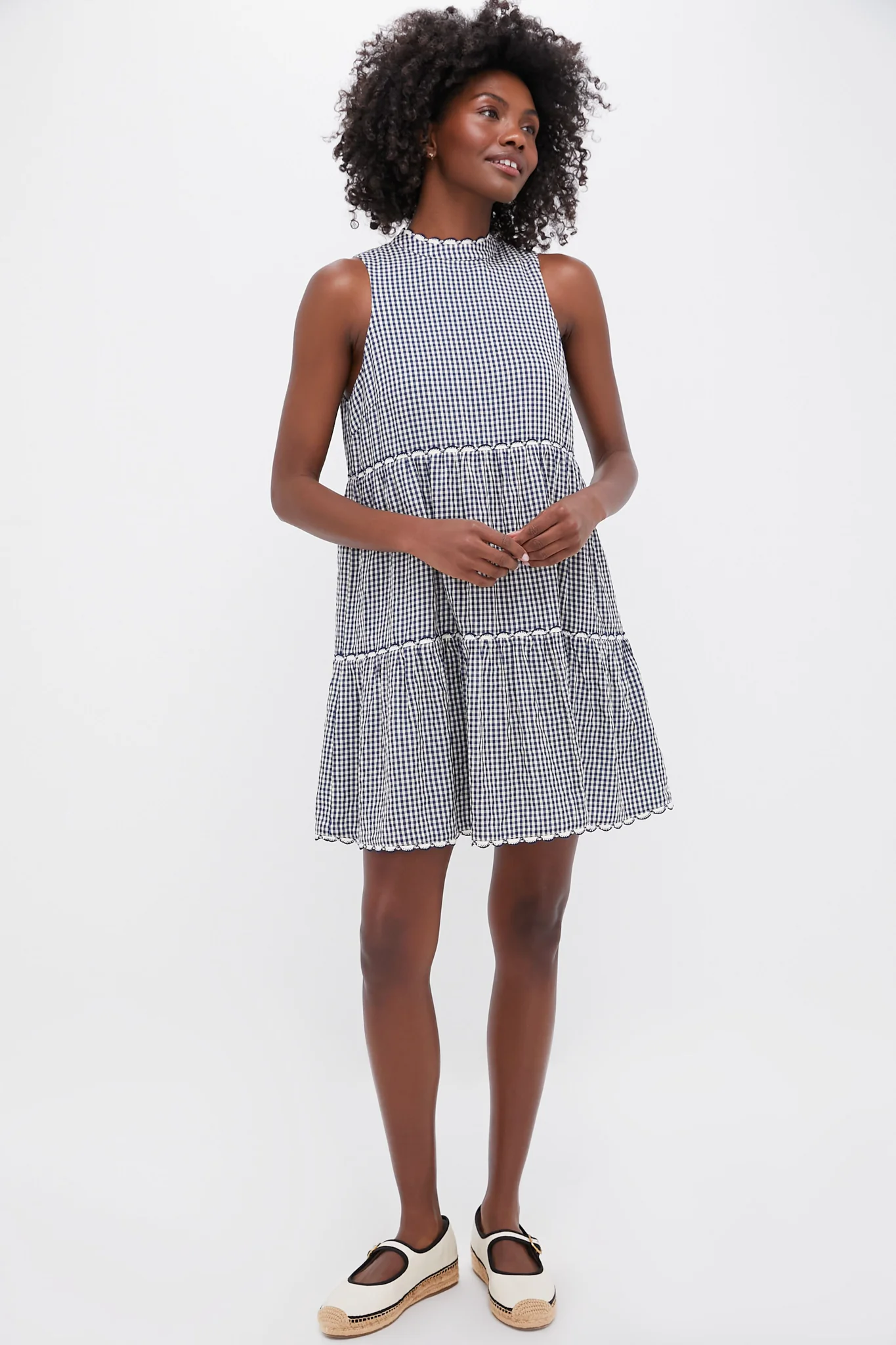 Navy Gingham Morgan Dress - Image 6