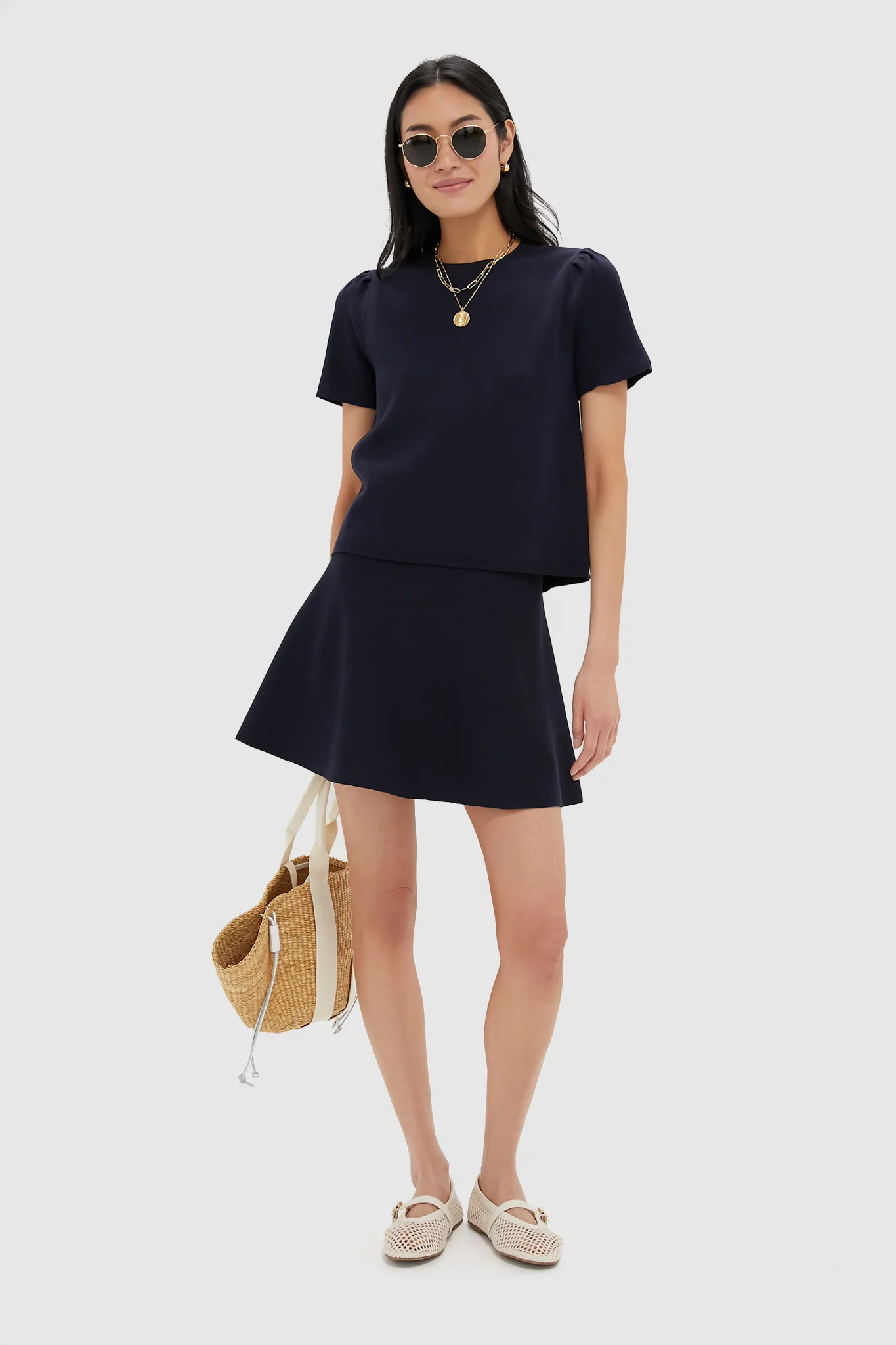 Navy Knit Miley Skirt - Image 2
