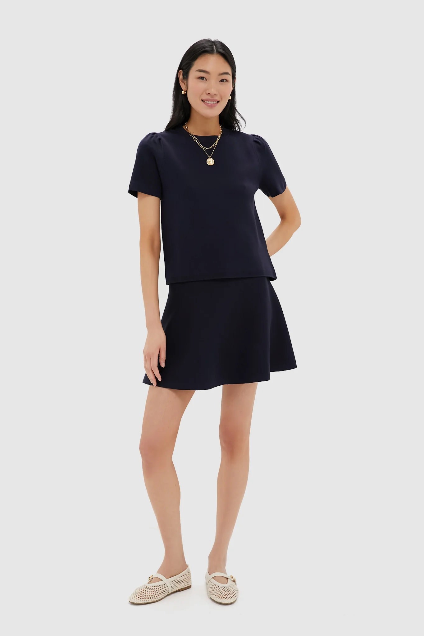 Navy Knit Miley Skirt - Image 6