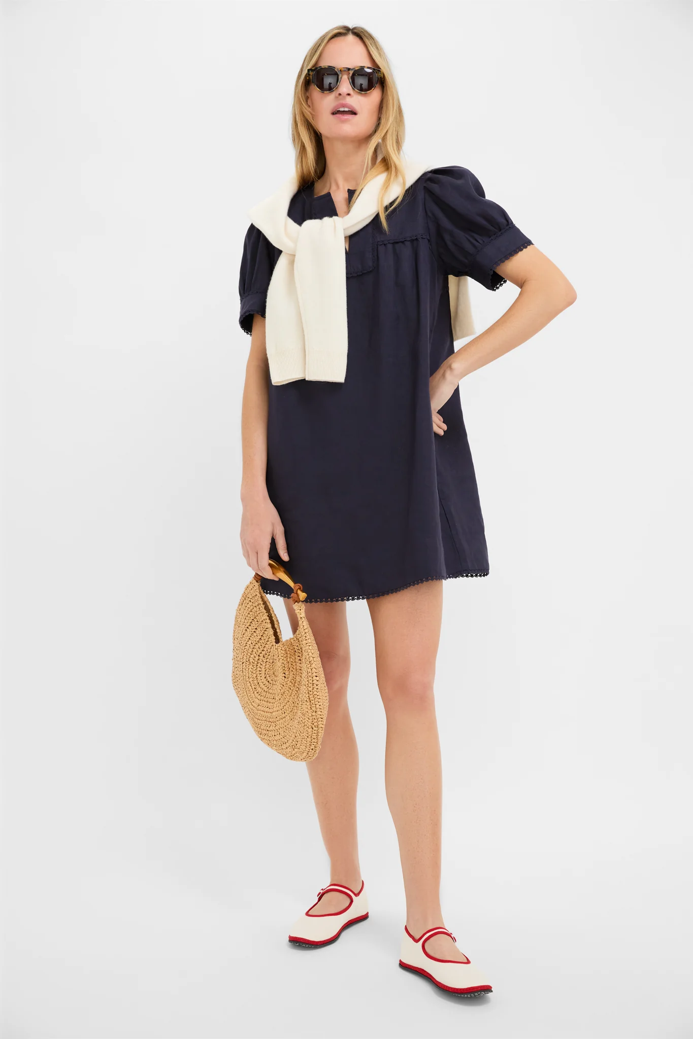 Navy Linen Bridget Dress - Image 2
