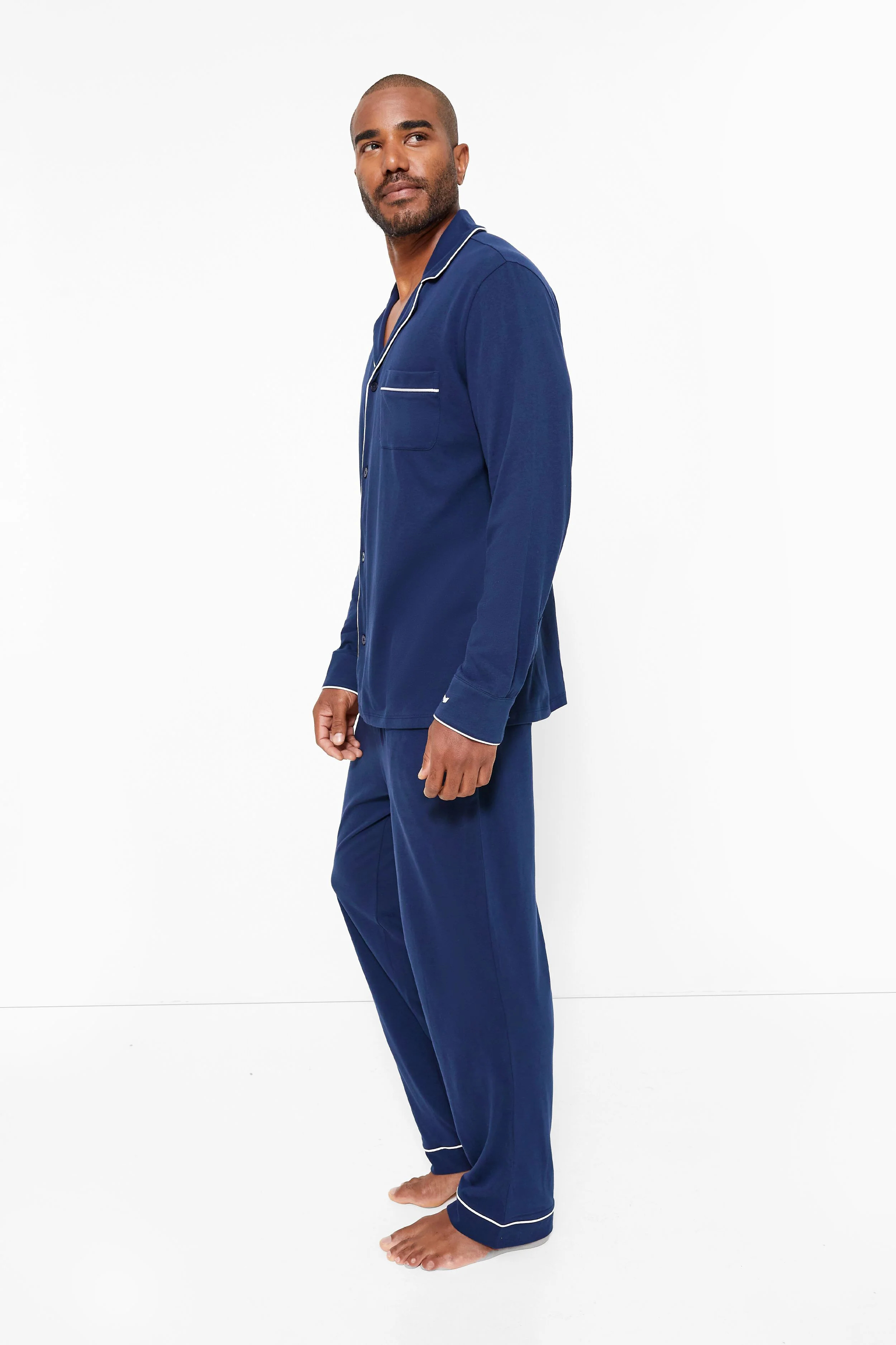 Navy Luxe Pima Pajama Set - Image 3